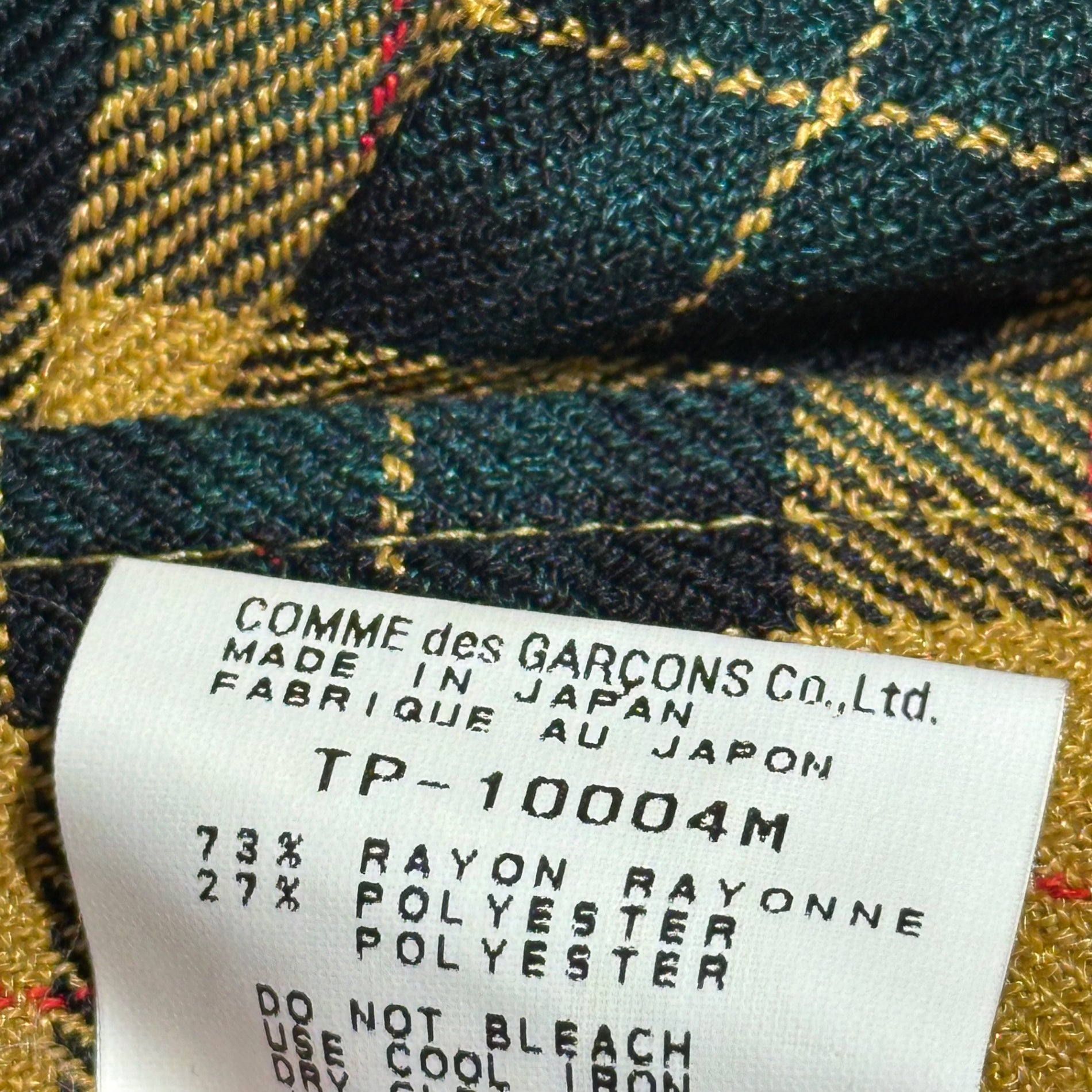 tricot COMME des GARCONS(トリココムデギャルソン) 97AW Vintage Check Pleated Long Skirt Pants ヴィンテージ チェック プリーツ ロング スカート パンツ TP-10004M M マスタード×グリーン×レッド AD1997