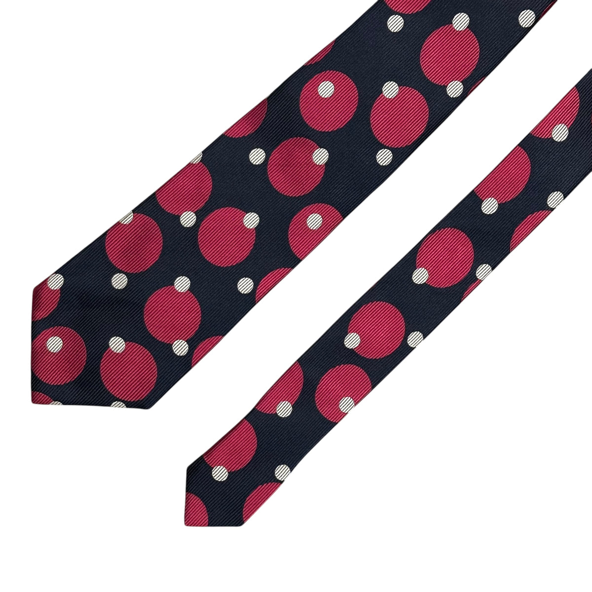 COMME des GARCONS HOMME DEUX(コムデギャルソンオムドゥ) Silk multi-color polka dot tie シルク マルチ ドット ネクタイ ネイビー×ピンク