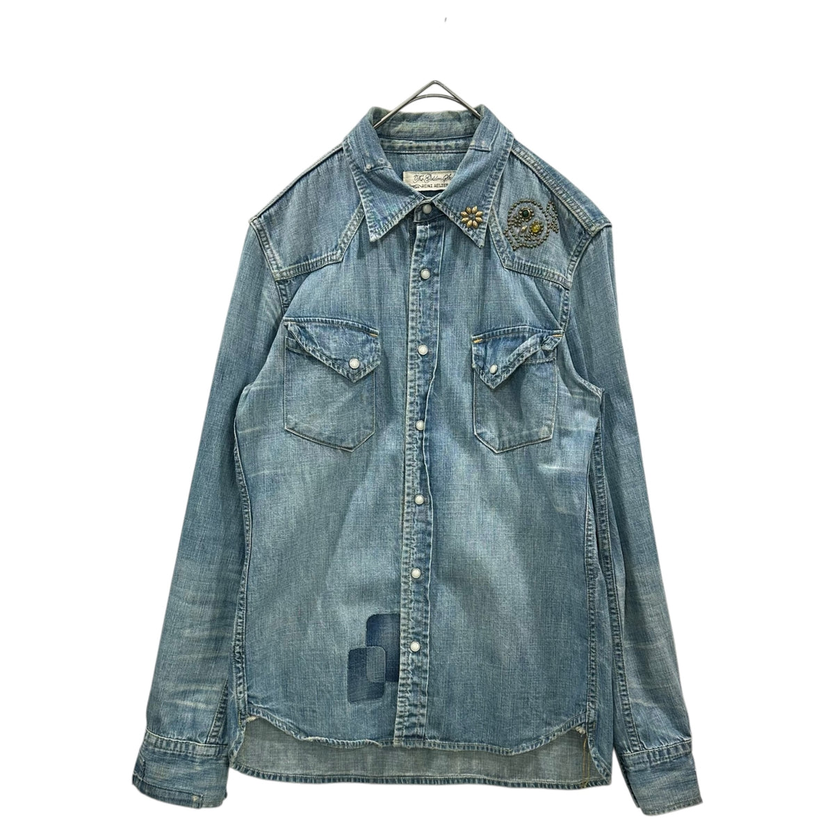 REMI RELIEF(レミレリーフ) Studded western denim shirt スタッズ ウエスタン デニム シャツ M ライトインディゴ