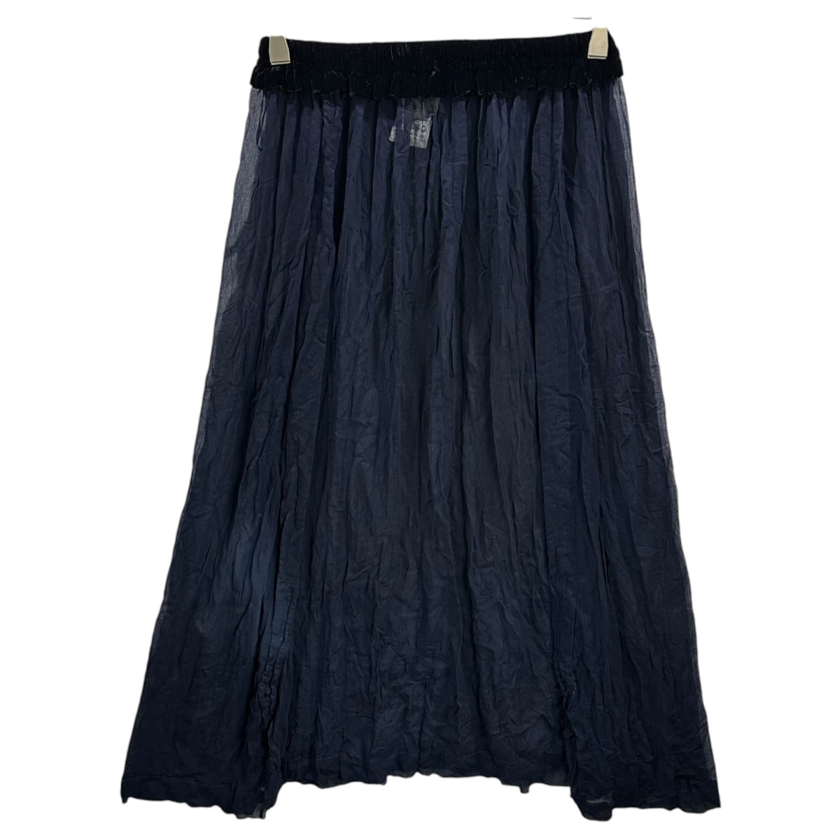robe de chambre COMME des GARCONS(ローブドシャンブルコムデギャルソン) 1998AW Velvet-Waist Sheer Rayon Skirt ベルベット ウエスト シアー レーヨン スカート RS-100360 FREE ネイビー AD1998 90s アーカイブ