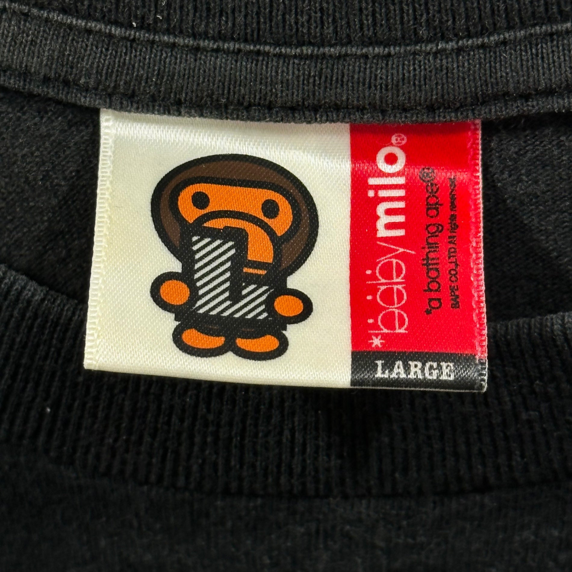 A BATHING APE(アベイシングエイプ) 2006's French Fries Milo T-shirt 2006年 フライドポテト ベイビー マイロ Tシャツ L ブラック 00's 2000年代初期