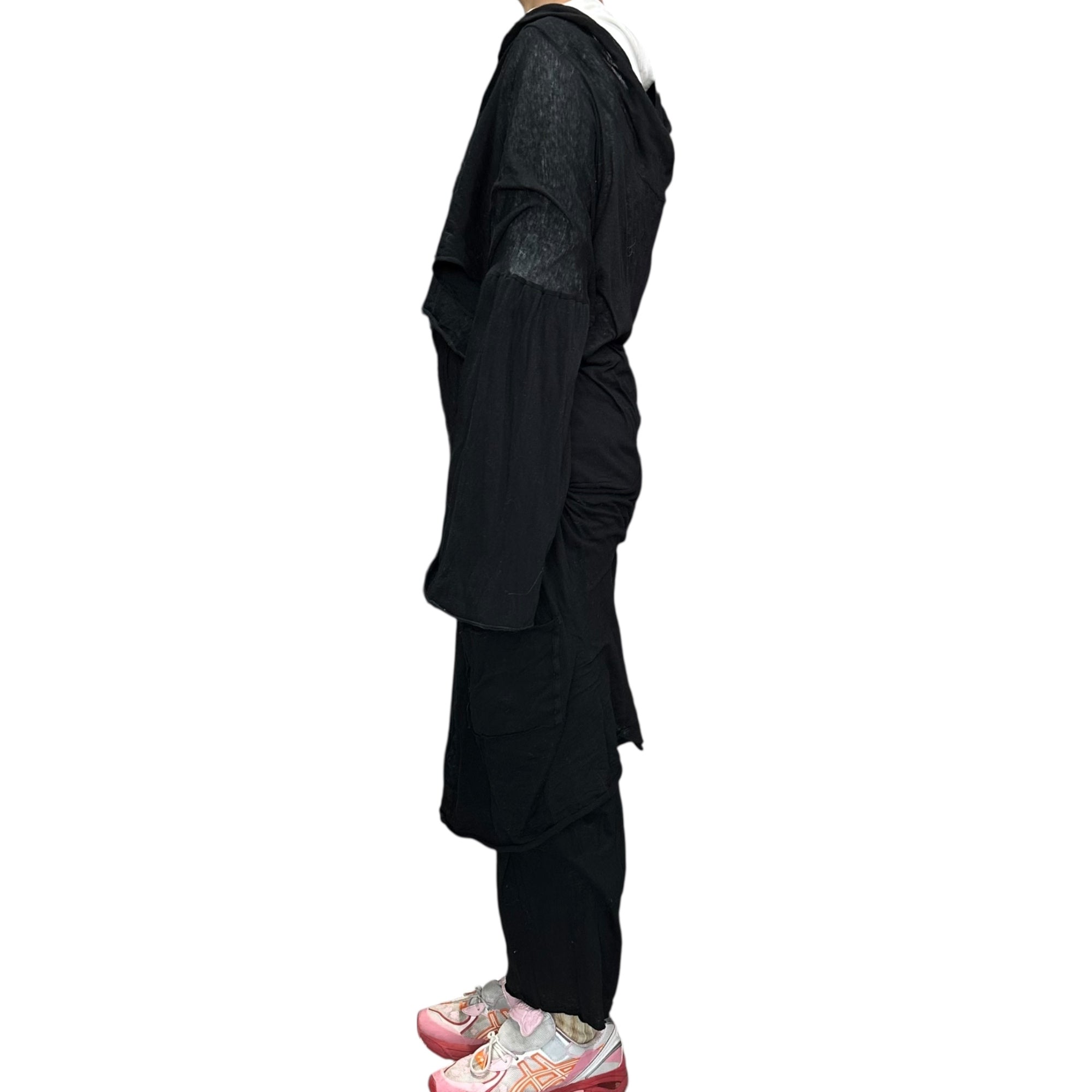 YOHJI YAMAMOTO(ヨウジヤマモト) Layered Design All-in-One レイヤード デザイン オールインワン FT-D14-051 S ブラック ワンピース