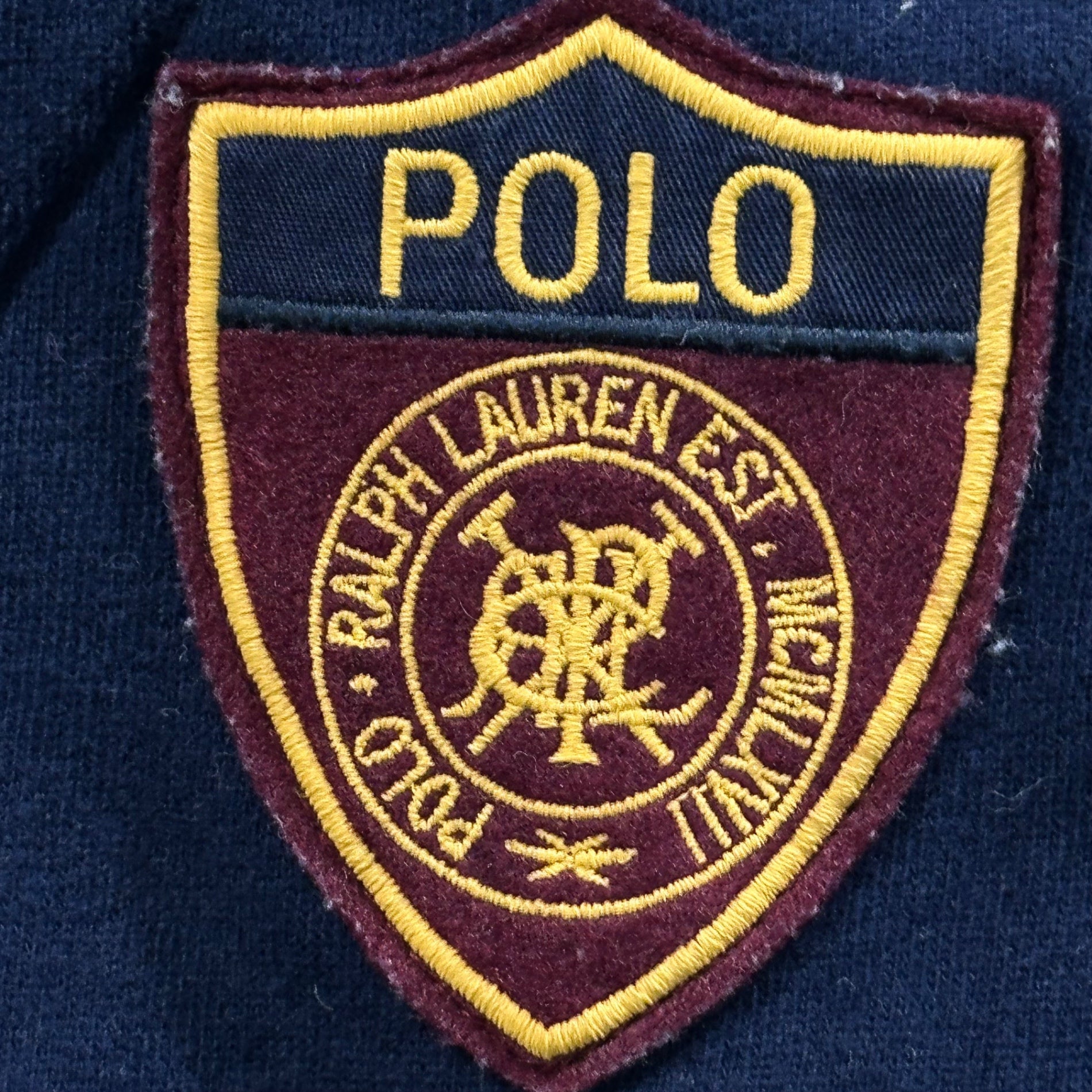 POLO RALPH LAUREN(ポロラルフローレン) Emblem Shawl-Collar Sweatshirt Cardigan エンブレム ショールカラー スウェット カーディガン (18-20)XL(メンズSM程度) ネイビー