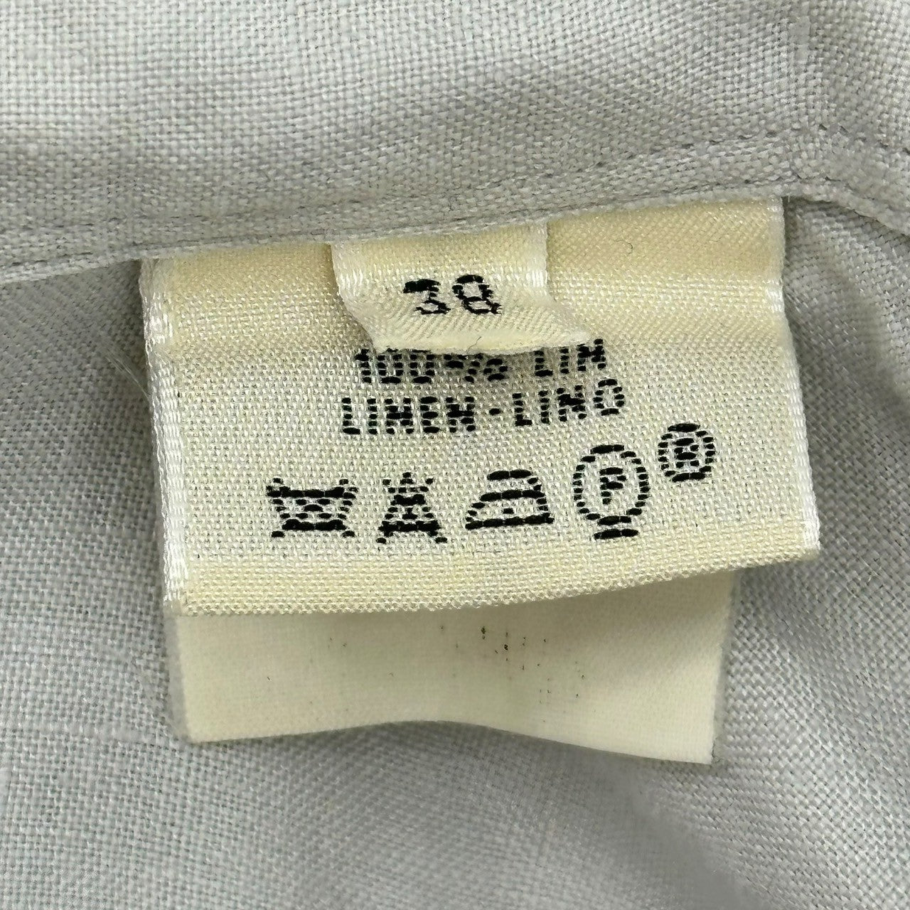 HERMES(エルメス) By Margiela Basic L/S Linen Shirt マルジェラ期 ベーシック 長袖 リネン シャツ 38(M程度)※メンズ着用可 ライトグレー アーカイブ エルメスジャポン