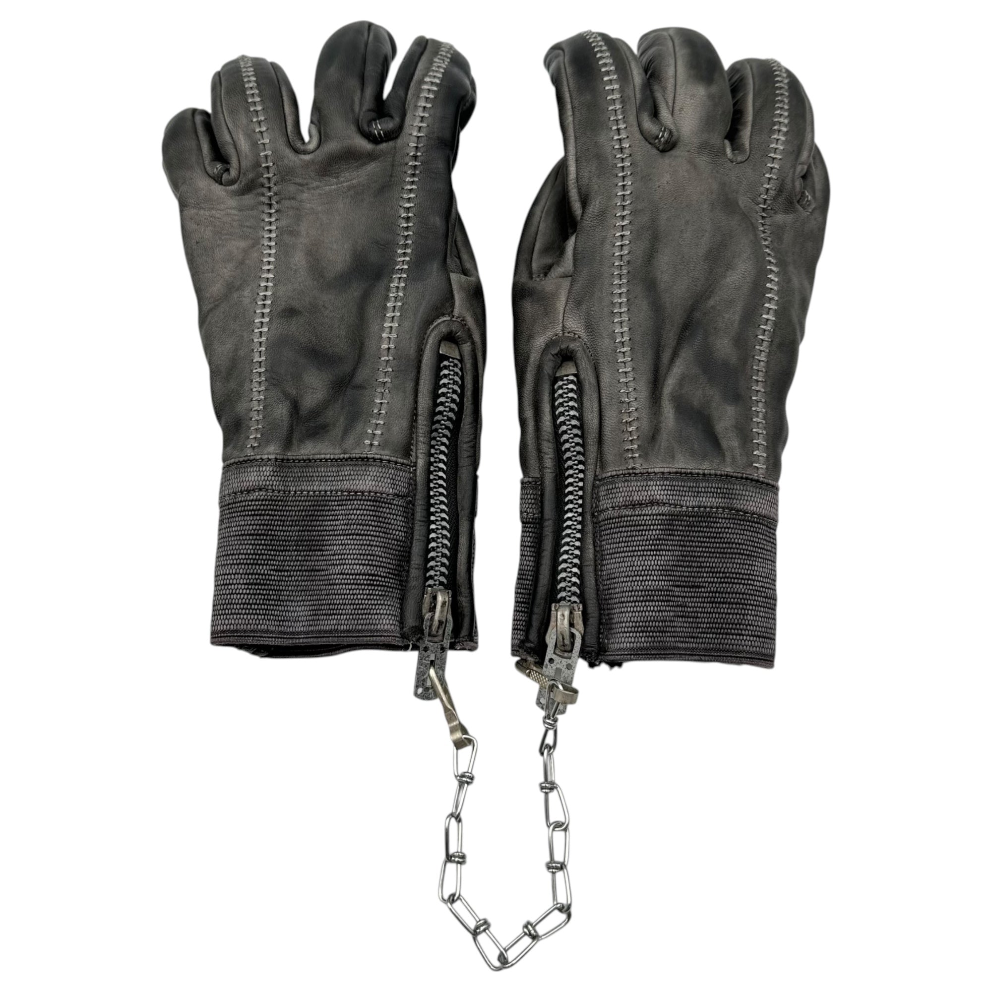 D.HYGEN(ディーハイゲン) Horse Leather Overlock Gloves ホースレザー オーバーロック グローブ グレー 手袋