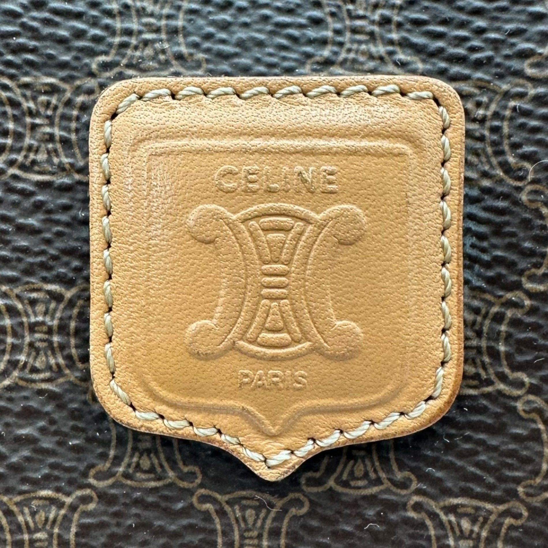 CELINE(セリーヌ) 90's Macadam Accessory Pouch Mini Handbag 90年代 マカダム アクセサリー ポーチ ミニ ハンドバッグ M14 ブラウン バニティ