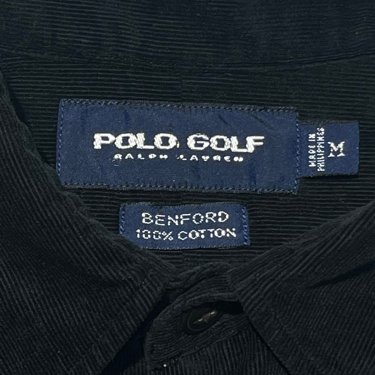 POLO GOLF(ポロゴルフ) 90's 2ポケットエルボーパッチコーデュロイオーバーシャツ/BENFORD M ブラック