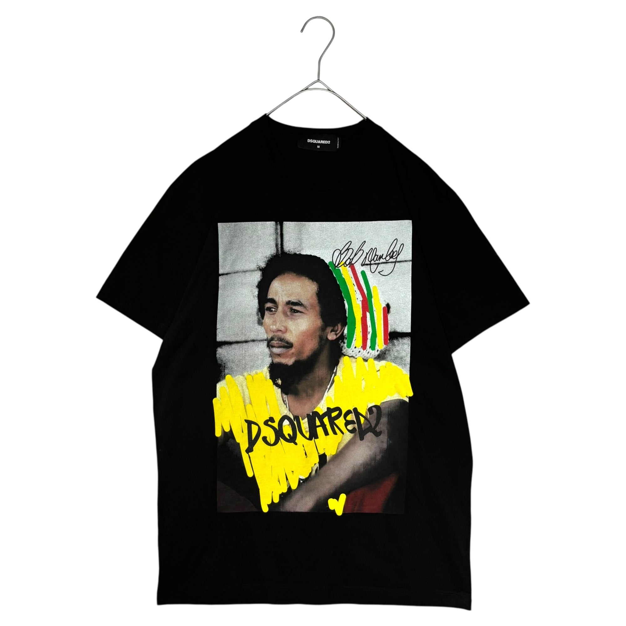 DSQUARED2(ディースクエアード) 23AW ”Bob Marley”Printed Crew Neck T-Shirt ボブマーリー プリント Tシャツ S71GD1250 M ブラック