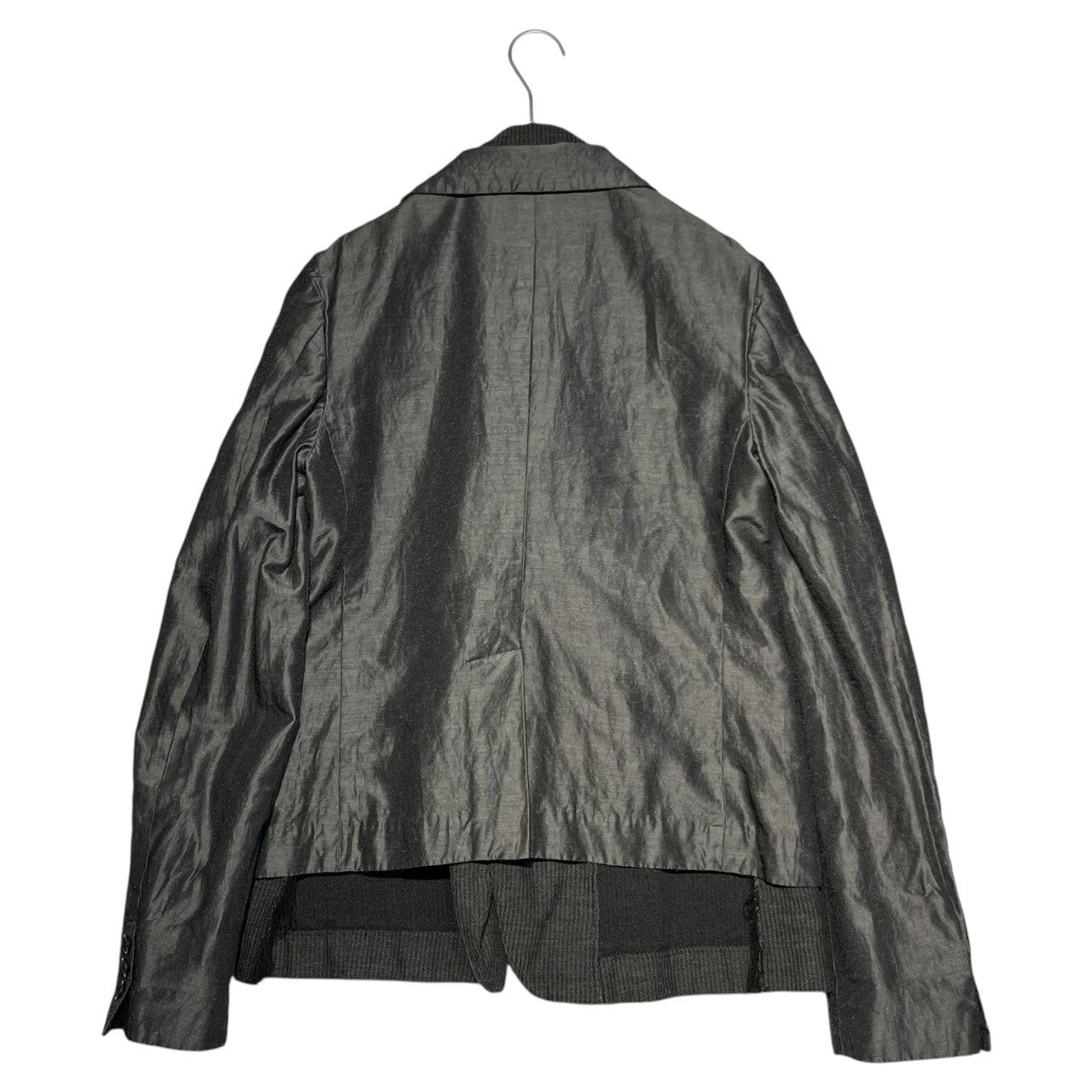 BLACK COMME des GARCONS(ブラックコムデギャルソン) 19AW Layered type short length jacket レイヤード タイプ ショート丈 ジャケット 1D-J008 S グレー AD2019 テーラード