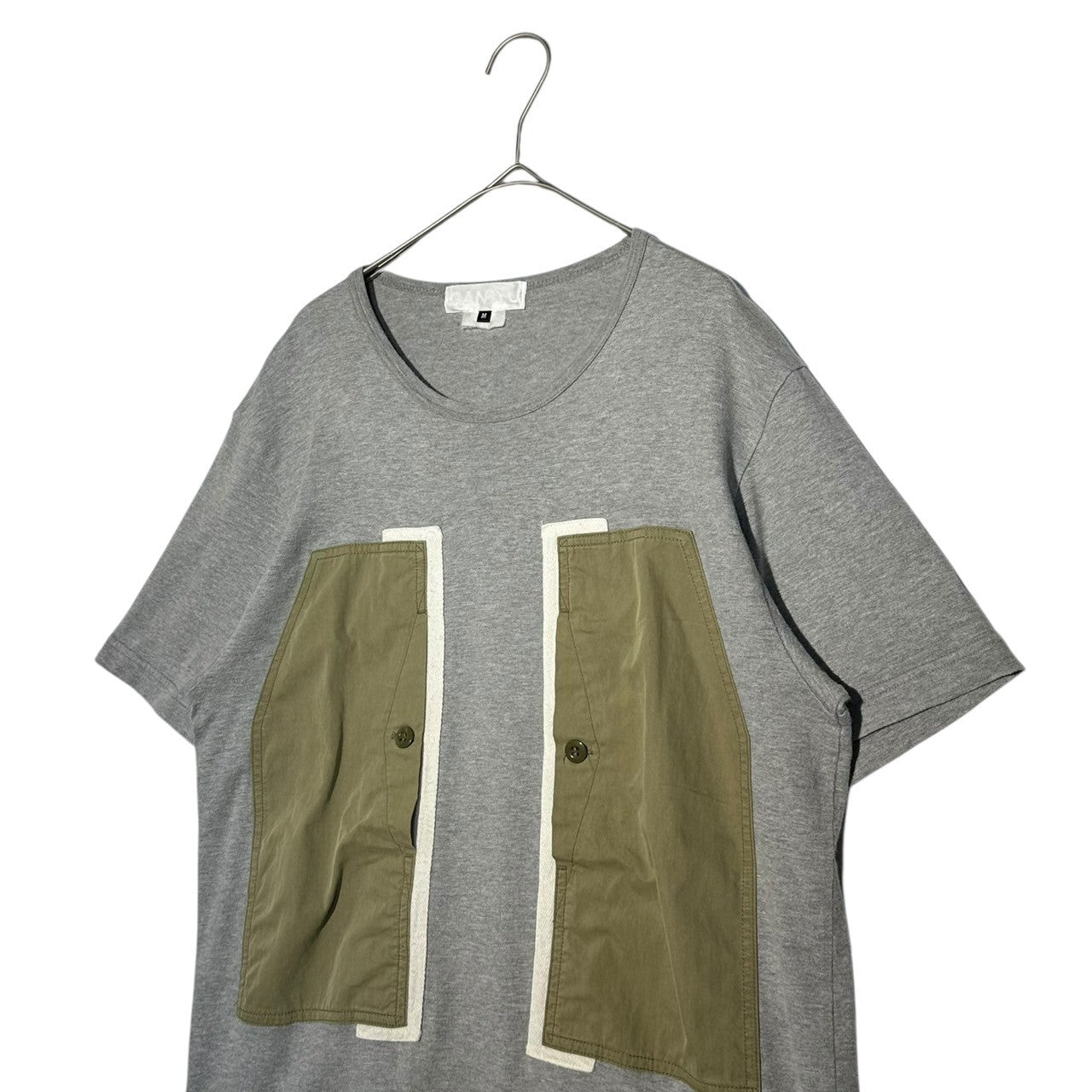 GANRYU(ガンリュウ) 17SS Tech Pocket Crew Neck T-Shirt テックポケット クルーネック Tシャツ ES-T014 M グレー×カーキ AD2016 廃版ブランド