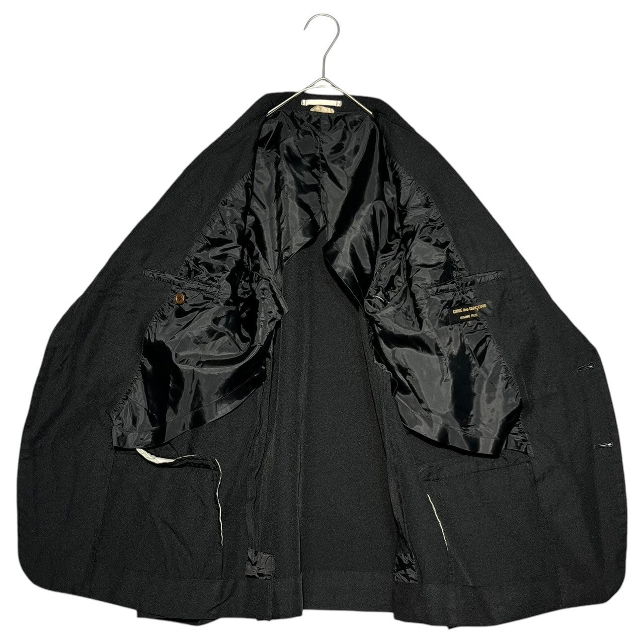 COMME des GARCONS HOMME PLUS(コムデギャルソンオムプリュス) 17SS Polyester full-length garment-dyed tailored jacket ポリエステル 縮絨 製品染め テーラード ジャケット PS-J067 S ブラック AD2017 裾リサイズ済