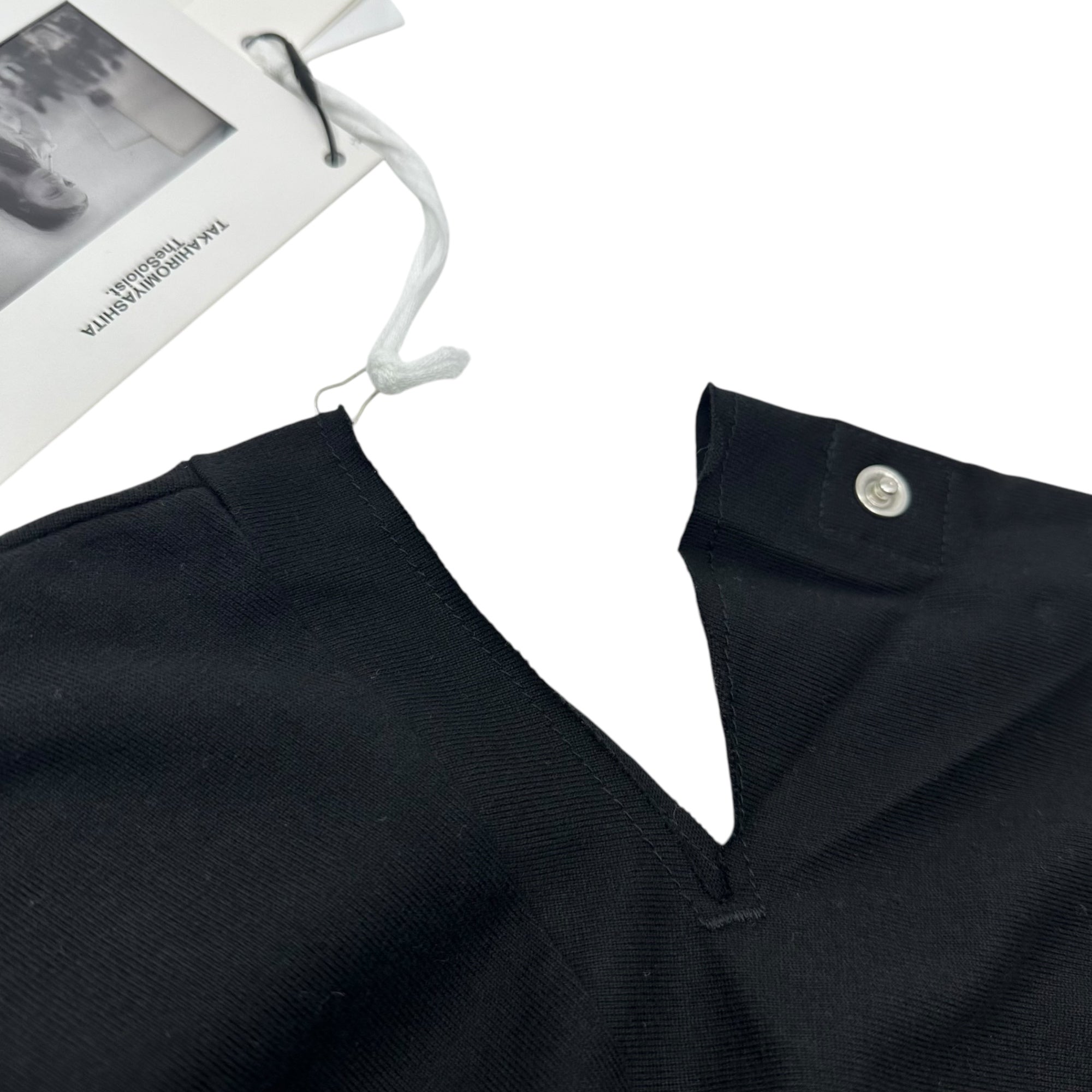 TAKAHIRO MIYASHITA The Soloist.(タカヒロミヤシタザソロイスト) attachment collar & tail short sleeve tee. -_joseph szabo レイヤード シャツ Tシャツ  0005SS22 48 ブラック×ホワイト