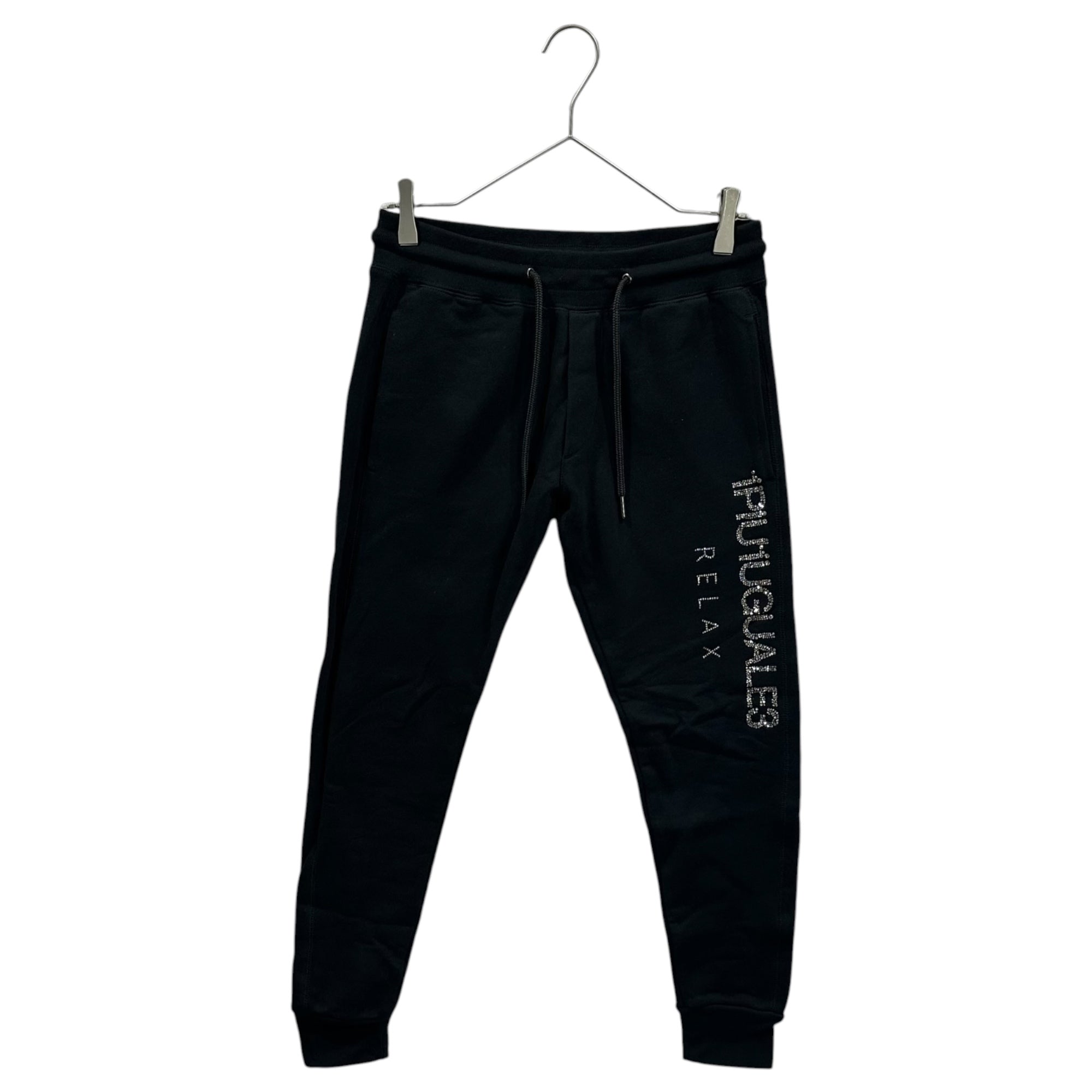 1PIU1UGUALE3 RELAX(ウノピゥウノウグァーレトレリラックス) Rhinestone Sweatshirt Set ライン ストーン スウェット セットアップ USO-22019 S ブラック 元々は別販売品です　※弊社はセット販売です