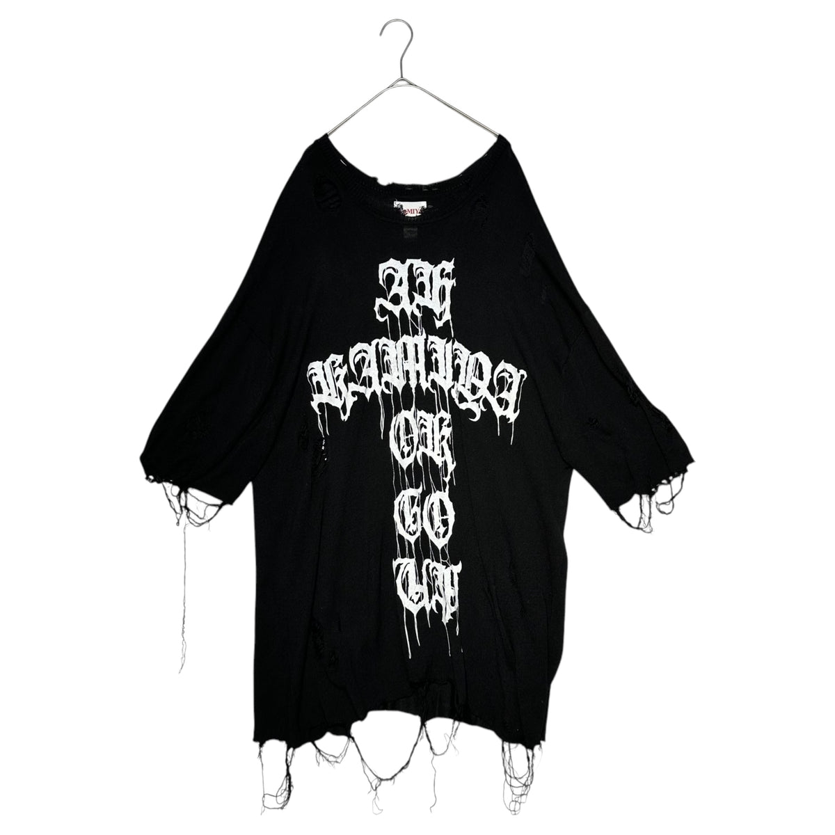 KAMIYA(カミヤ) 24SS PRINTED KNIT TEE ダメージ加工 プリント ニット 
