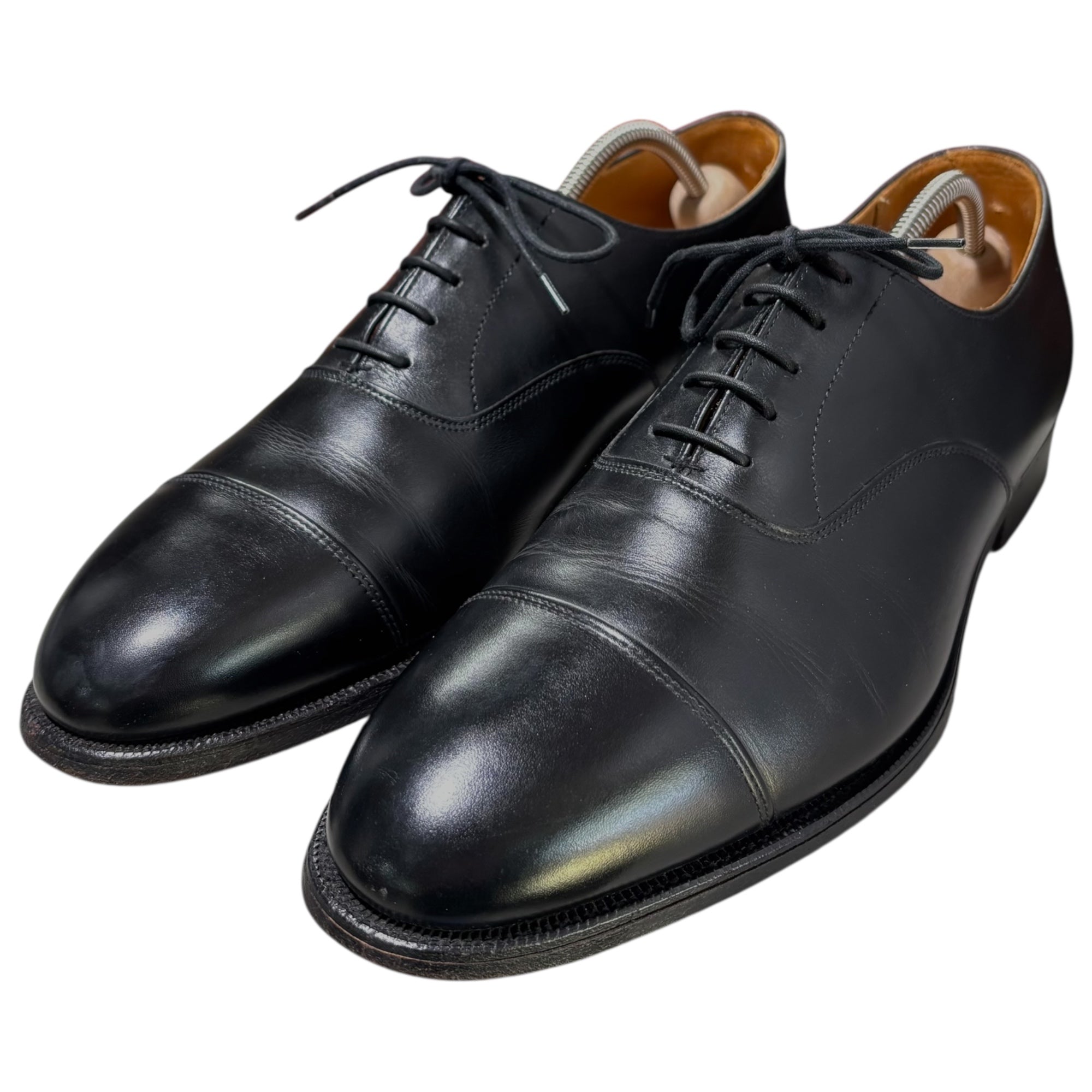 CROCKETT&JONES(クロケット&ジョーンズ) BEDFORD ベッドフォード ストレートチップ 内羽 レザー シューズ 8488 8 1/2 ブラック 革靴 キャップトゥ