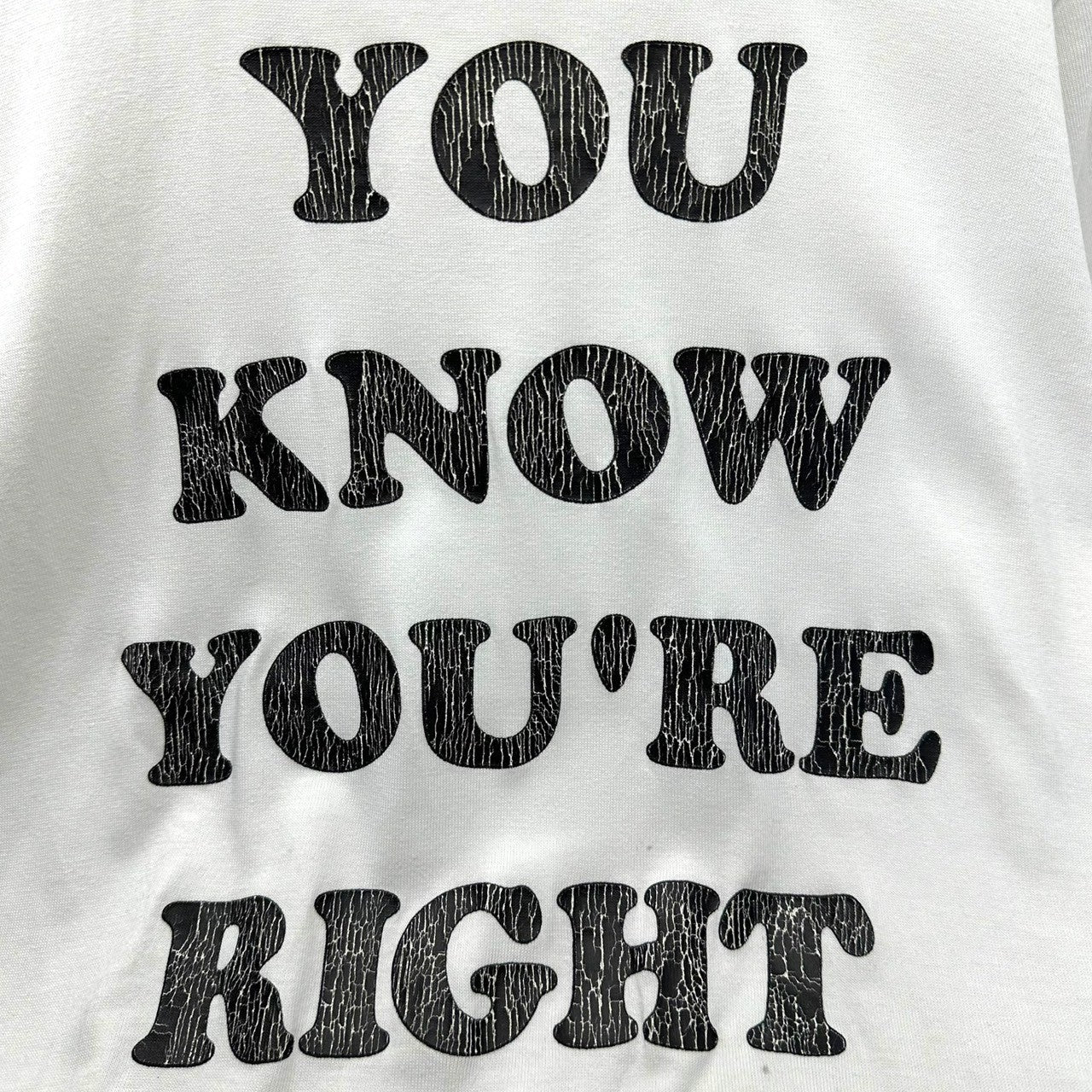 NUMBER (N)INE(ナンバーナイン) 03SS Kurt period YOU KNOW YOU'RE RIGHT print T-shirt カート期 メッセージ プリント Tシャツ 1(XS) ホワイト×ブラック 宮下貴裕 本人期