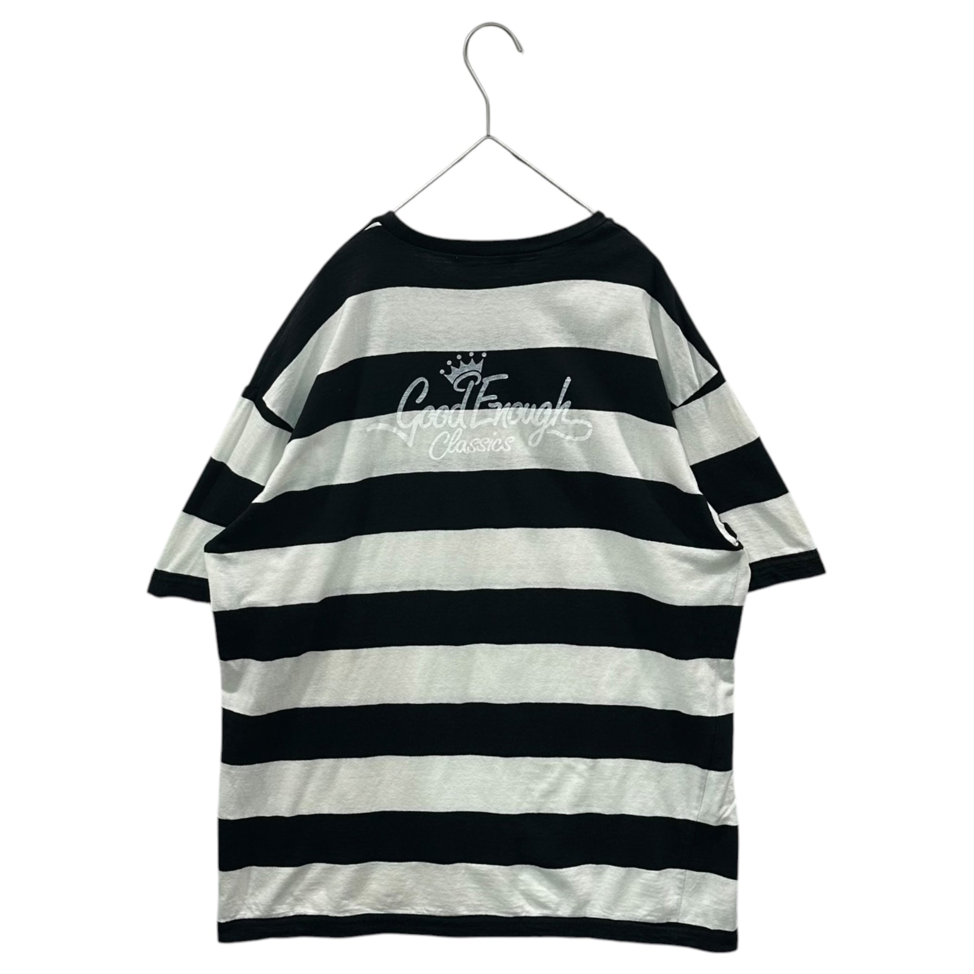 GOODENOUGH(グッドイナフ) 2000's Back Logo Striped S/S Tee バック ロゴ ボーダー Tシャツ  M ブラック×ホワイト UNDERWEAR