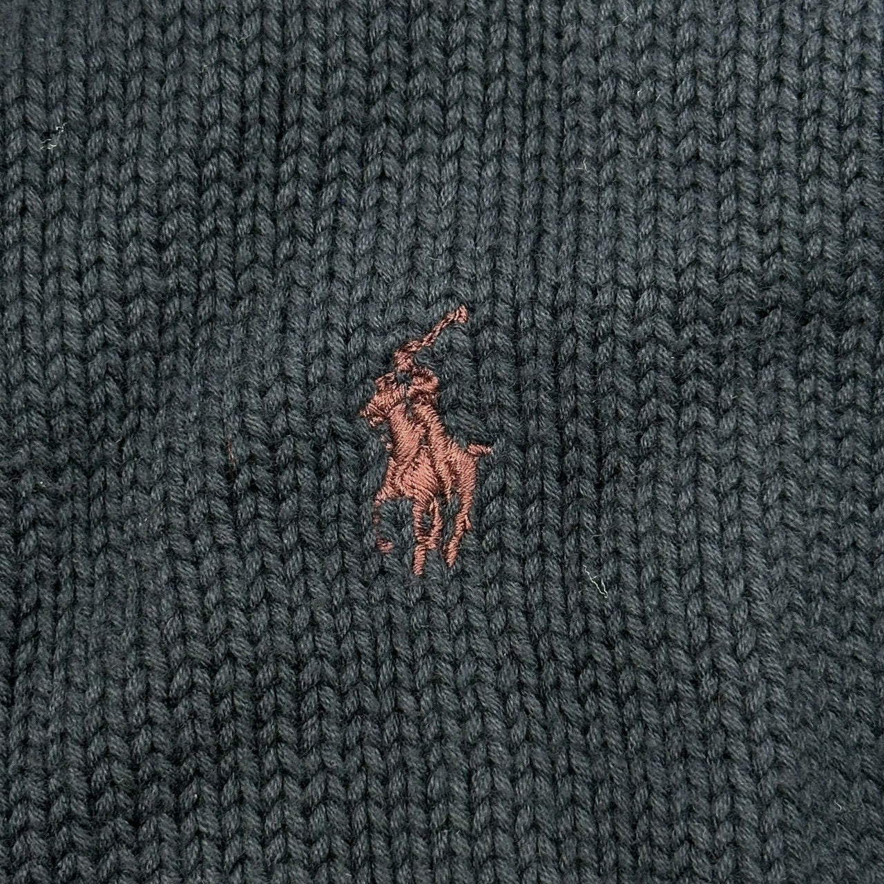 POLO RALPH LAUREN(ポロラルフローレン) 90's~00's Pony Embroidered Cotton V-Neck Knit Cardigan ポニー 刺繍 コットン Vネック ニット カーディガン M ネイビー インパクト21