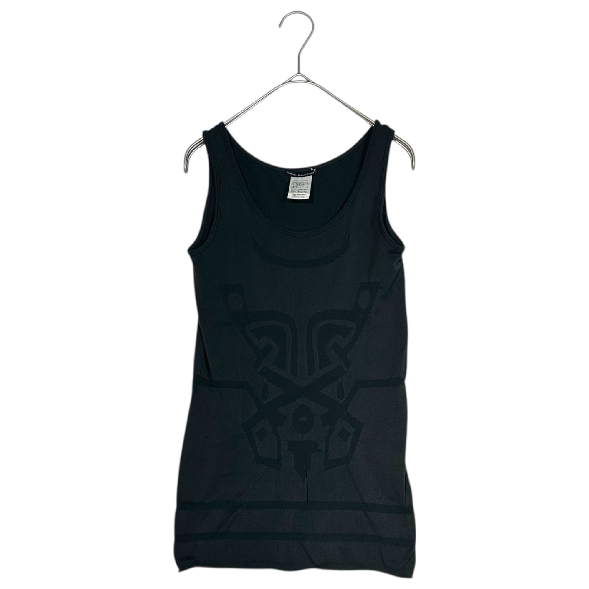 MARITHE FRANCOIS GIRBAUD(マリテフランソワジルボー) 00's Jacquard tank top ジャガード タンクトップ 2枚セット F5-6837 M グリーン×ライムグリーン Y2K