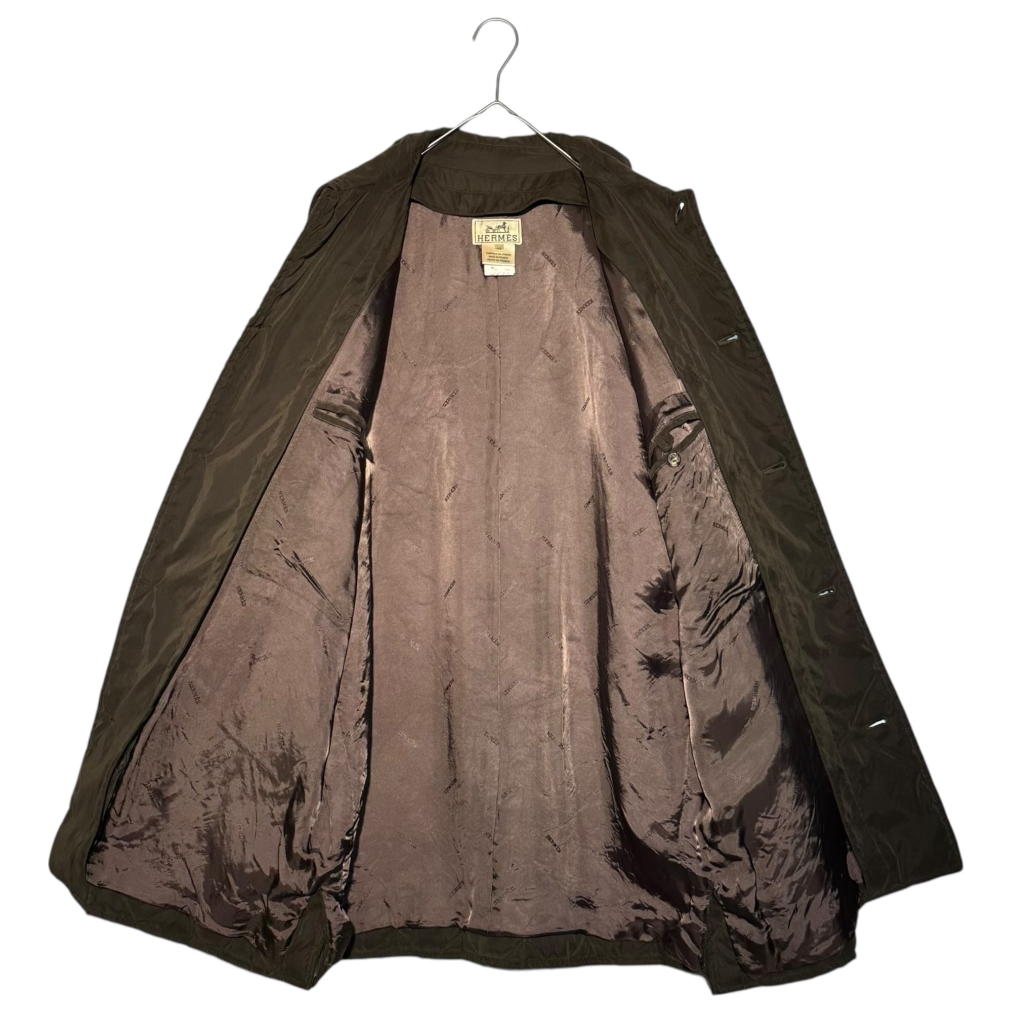 HERMES(エルメス) Quilted coat with liner ライナー付 キルティング コート  48(M程度) ブラウン 中綿 ジャケット