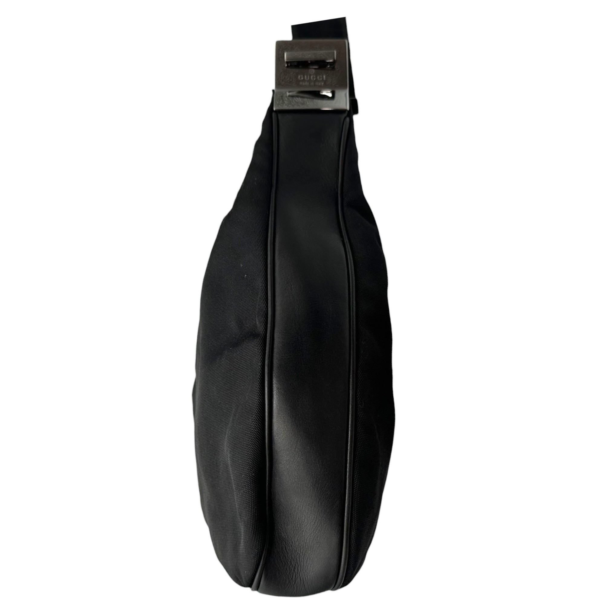 GUCCI(グッチ) 2001SS By Tom Ford 2way Hobo Bag - Nylon Leather トムフォード期 ホーボー バッグ ナイロン レザー 001・3315 002058 ブラック 00's アーカイブ ワンショルダー