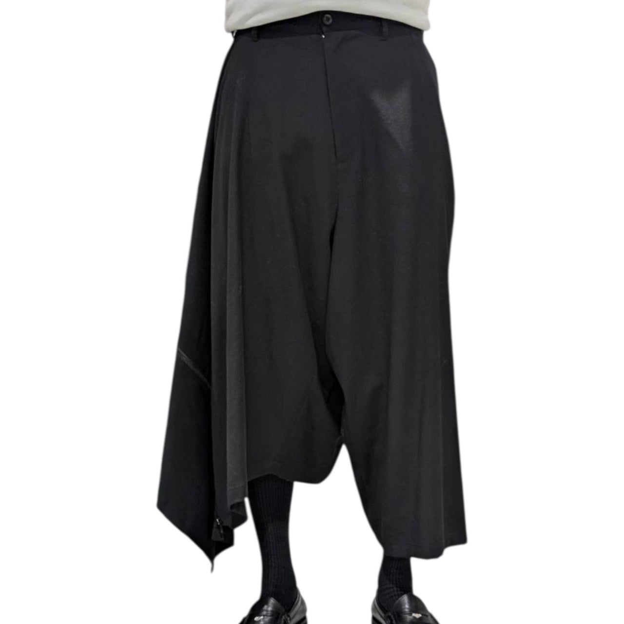 B YOHJI YAMAMOTO(ビー ヨウジヤマモト) Zip Design Asymmetrical Shorts ジップデザイン アシンメトリー ハーフパンツ NV-P58-100 2(M程度) ブラック