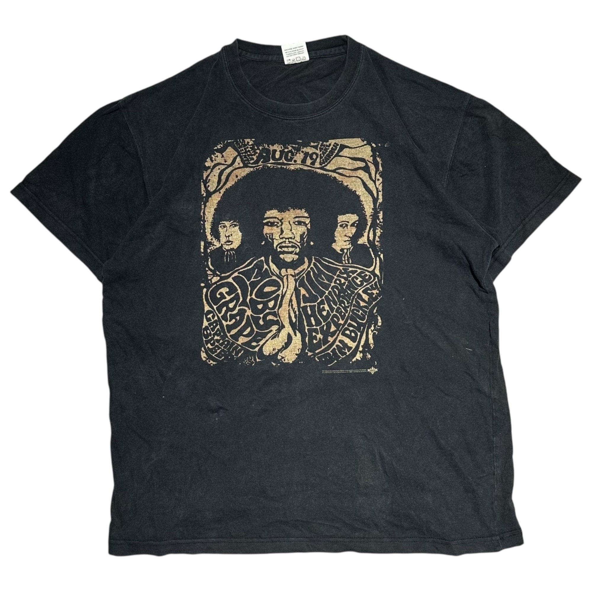 VINTAGE(ヴィンテージ) 00's Jimi Hendrix rock T-shirtジミ ヘンドリックス ロック Tシャツ LL ブラック 2007