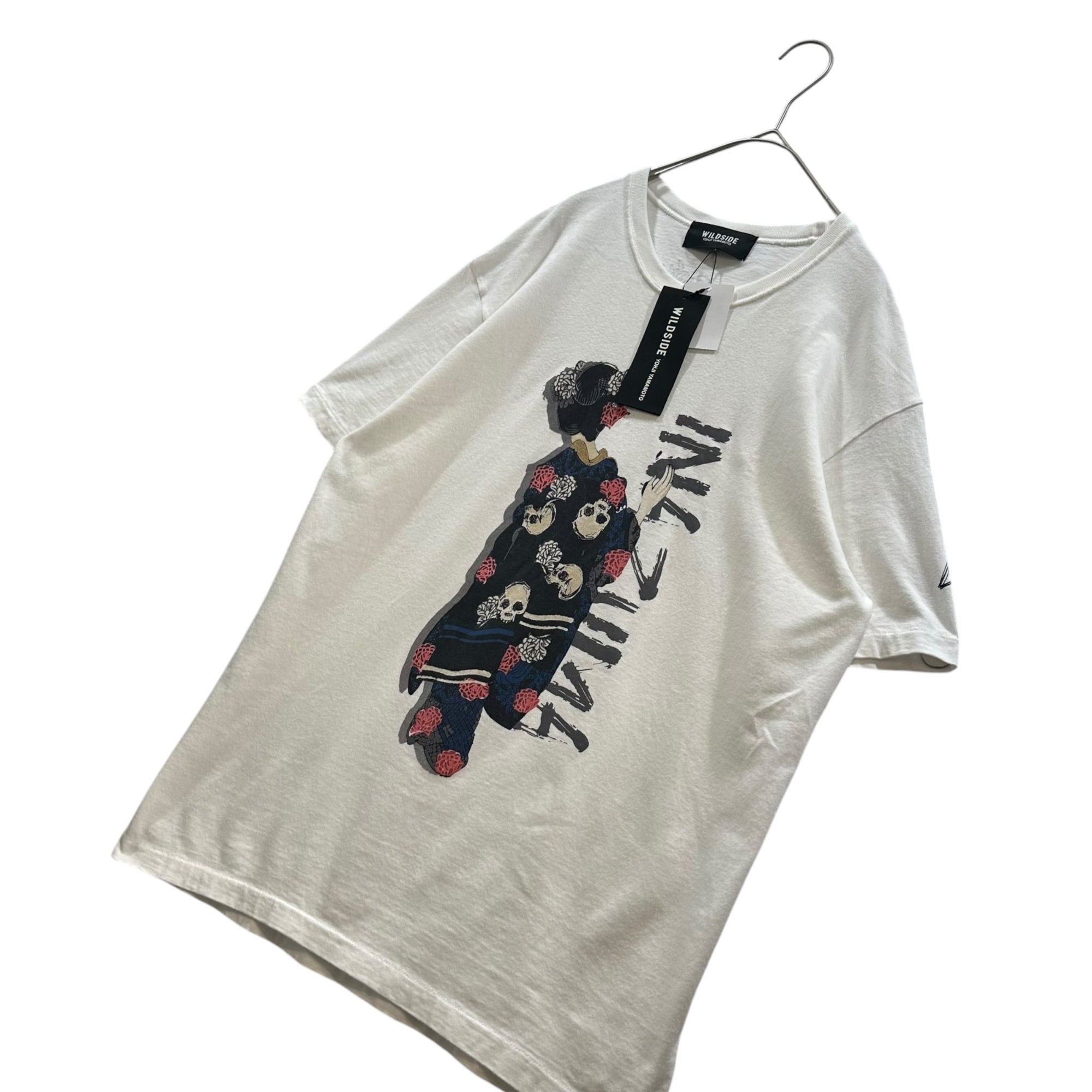 WILDSIDE YOHJI YAMAMOTO(ワイルドサイド ヨウジヤマモト) MAIKO T-shirt 舞子 Tシャツ WZ-T34-003-1 3 ホワイト