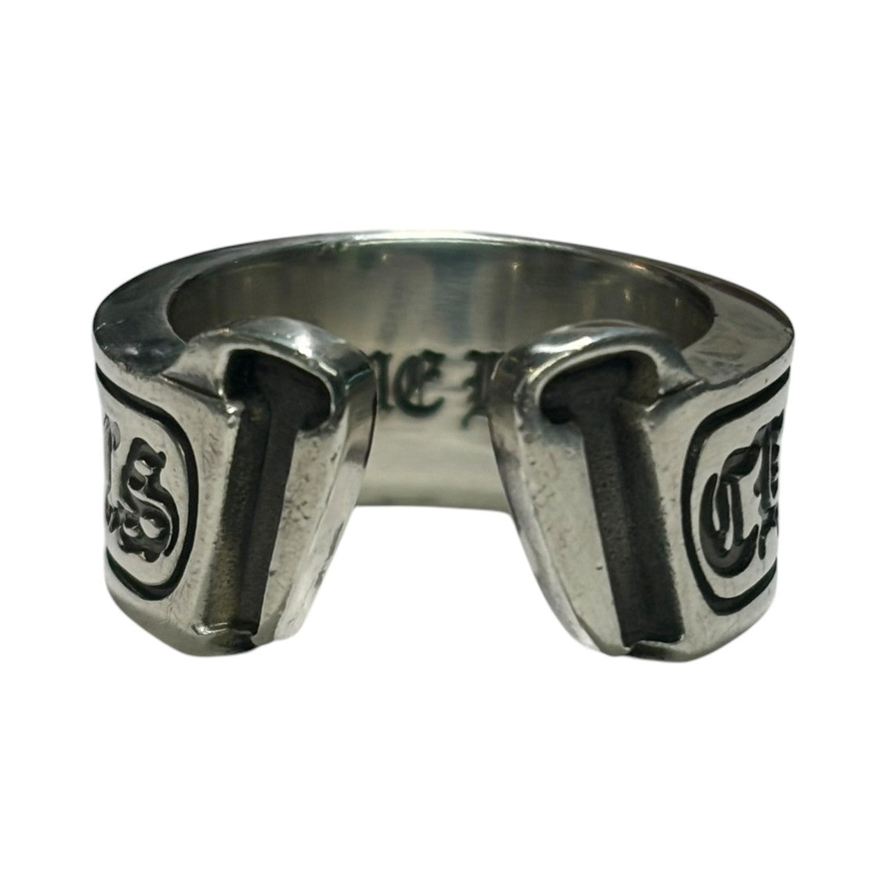 CHROME HEARTS(クロムハーツ) SCROLL LABEL RING ラージ スクロール ラベル リング 925 18号 シルバー ビヨンクール箱・本革保存袋付 指輪