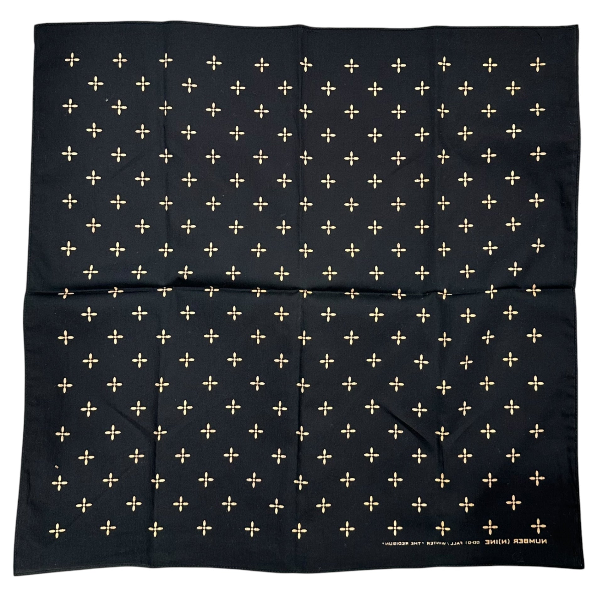 NUMBER (N)INE(ナンバーナイン) 2000-01 FALL/WINTER "THE REDISUN" Bandana ヴィンテージ クロス バンダナ ブラック×ベージュ