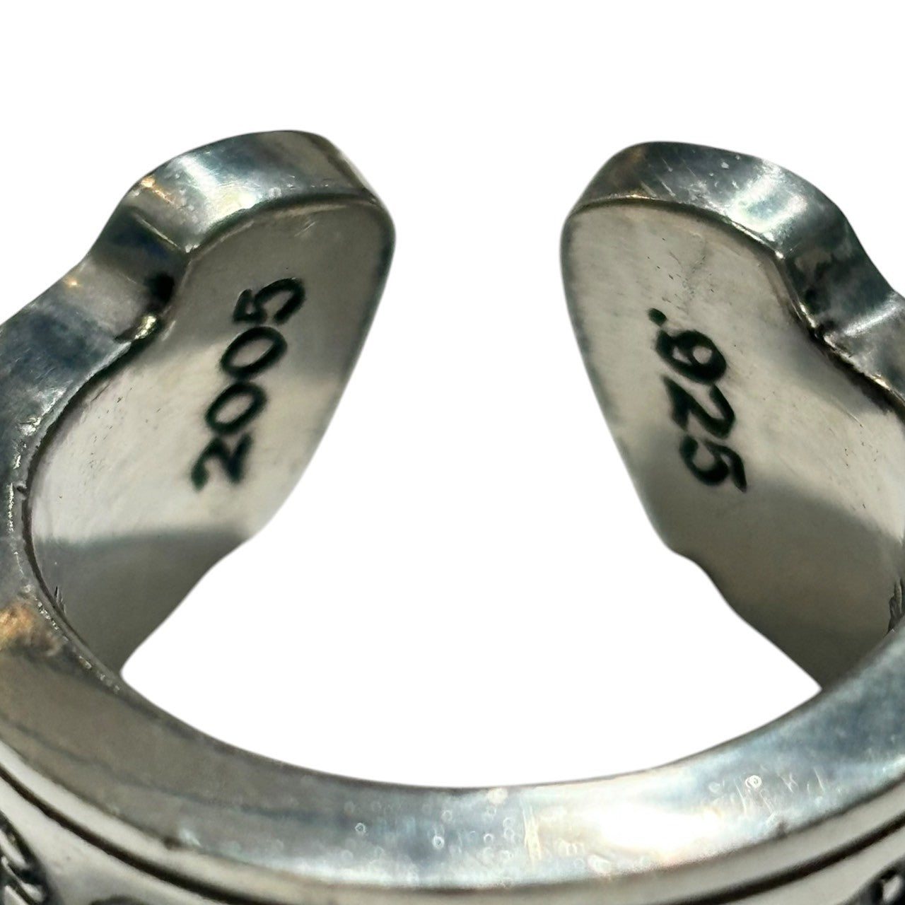 CHROME HEARTS(クロムハーツ) SCROLL LABEL RING ラージ スクロール ラベル リング 925 18号 シルバー ビヨンクール箱・本革保存袋付 指輪