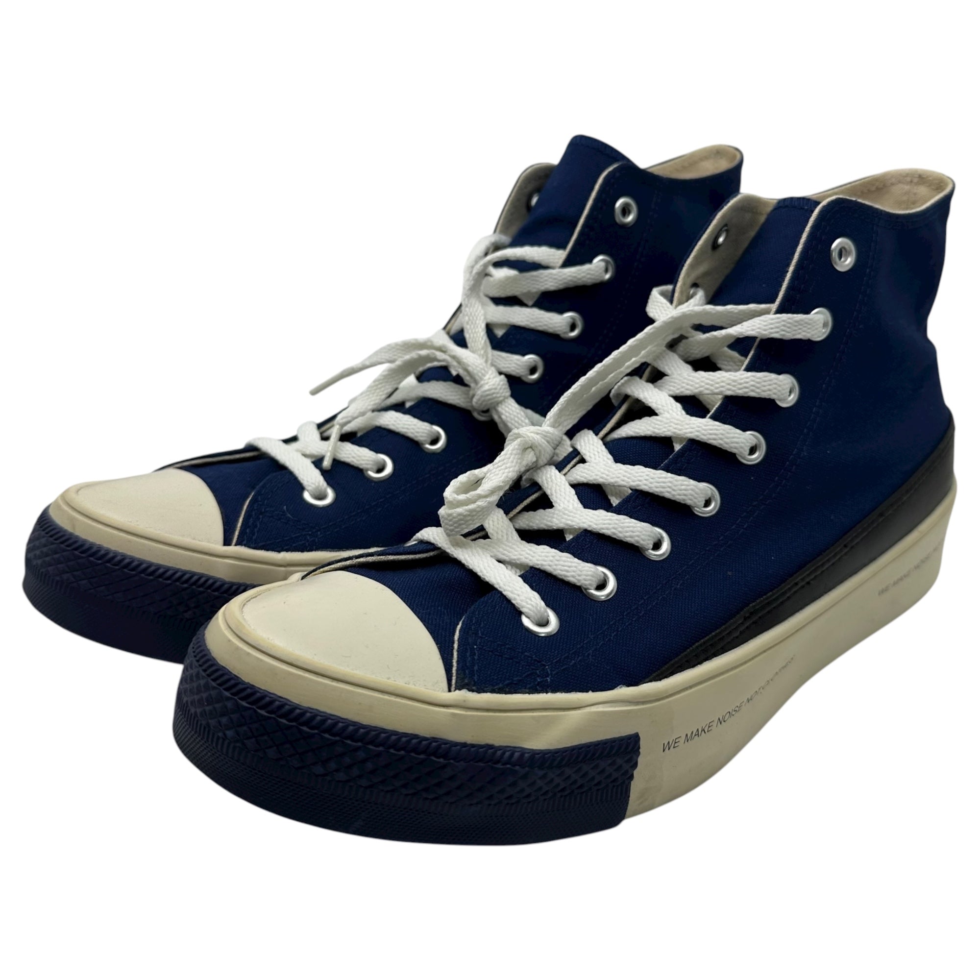 UNDERCOVER(アンダーカバー) 16SS High-top canvas sneakers レザー 切替 ハイカット キャンバス スニーカー UCQ4F03-1 L(27cm~27.5cm) ネイビー