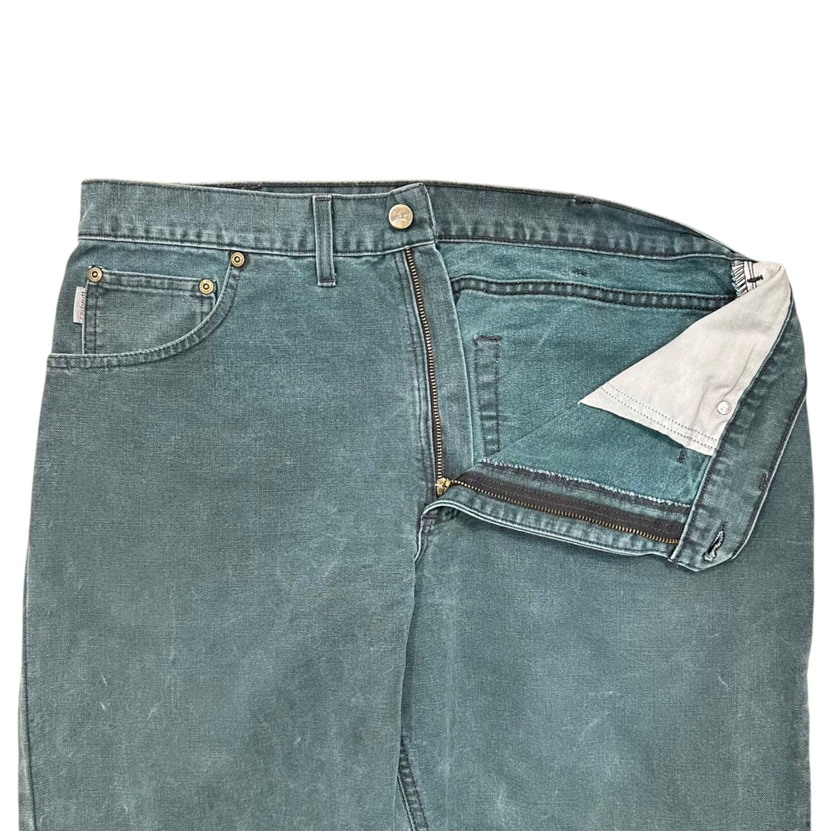 carhartt(カーハート) 1970's Duck Tapered Work Pants ダック地 テーパード ワーク パンツ 表記消(約W35) グリーン 70年代 42 TALON