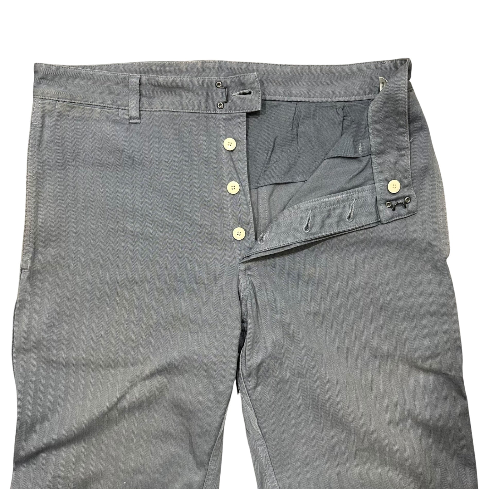 VISVIM(ビズビム/ヴィズヴィム) 2017SS Hook-Button Herringbone Straight Chino Pants フック ボタン ヘリンボーン ストレート チノ パンツ 0117205008009 2 グレー