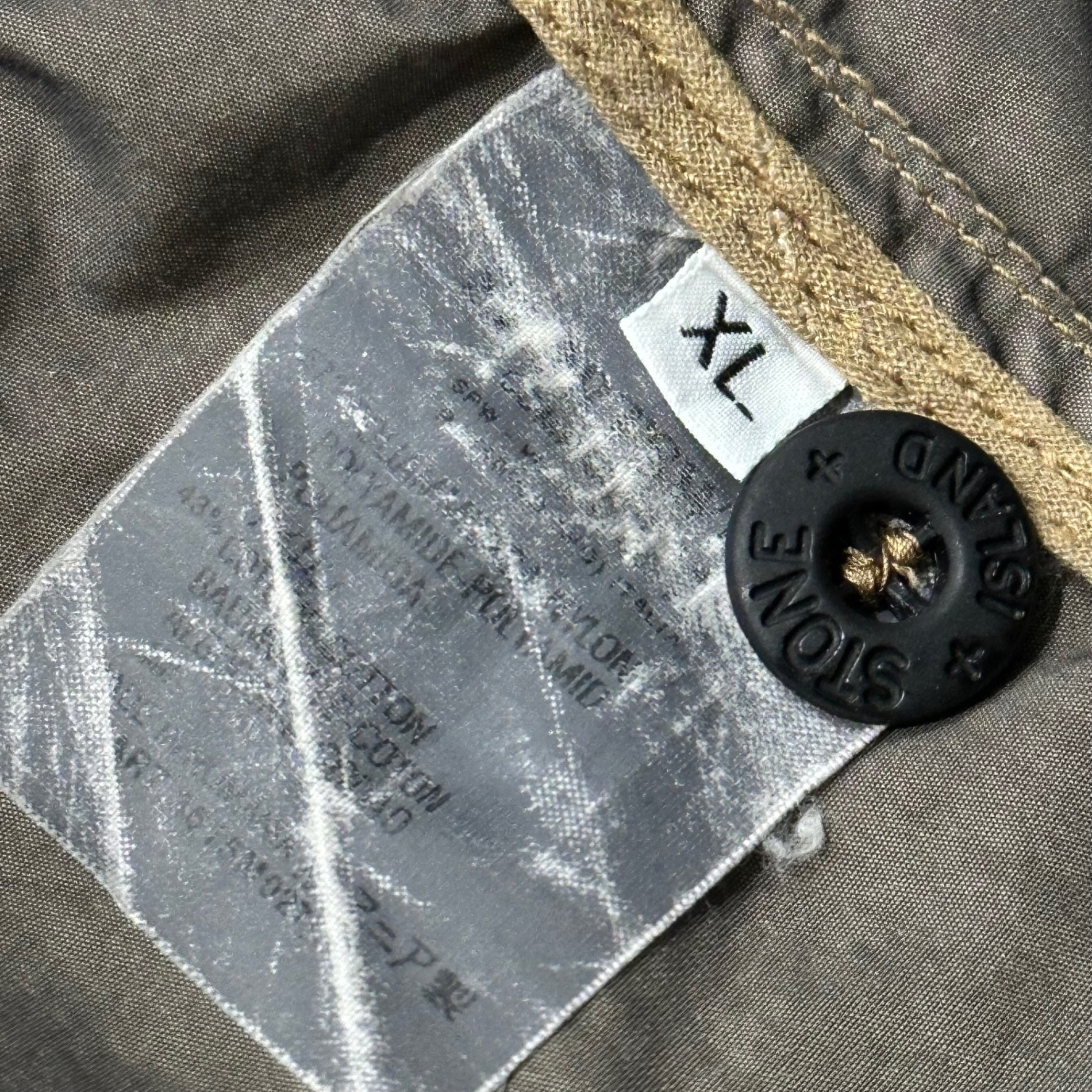STONE ISLAND(ストーンアイランド) 02SS Cotton Nylon Tela Garment Dyed Military Jacket コットン ナイロン テラ ガーメントダイ ミリタリー ジャケット 3616M027 XL カーキ 00’s