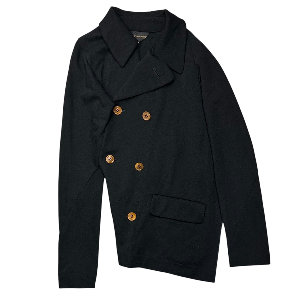 COMME des GARCONS(コムデギャルソン) 2002AW Asymmetrical Deconstructed Half Coat アシンメトリー 変形 ハーフ コート GG-J001 S ブラック AD2002 00s アーカイブ