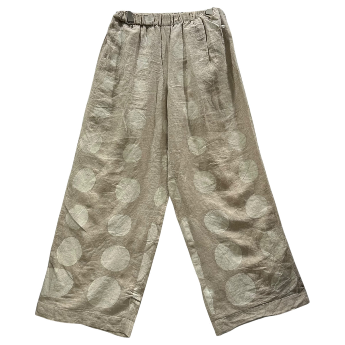 COMME des GARCONS(コムデギャルソン) 1998SS Circle-Dot Linen Wide Pants サークルドット リネン ワイド パンツ GP-100120 FREE アイボリー×ホワイト AD1997 90s アーカイブ 男性着用可能