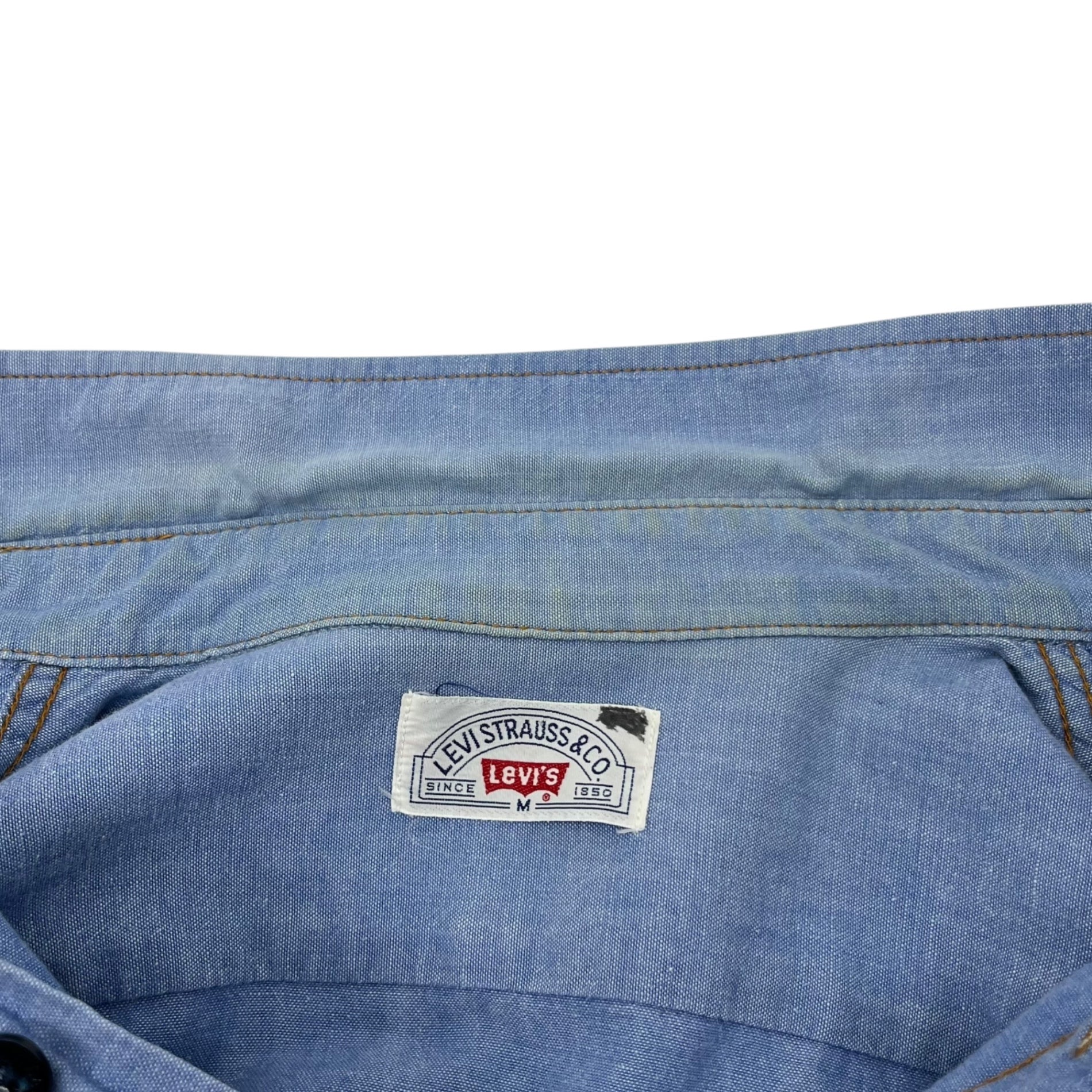 Levi's(リーバイス) 80's chambray shirt シャンブレー シャツ 長袖 80年代 S~M程度 ライトインディゴ