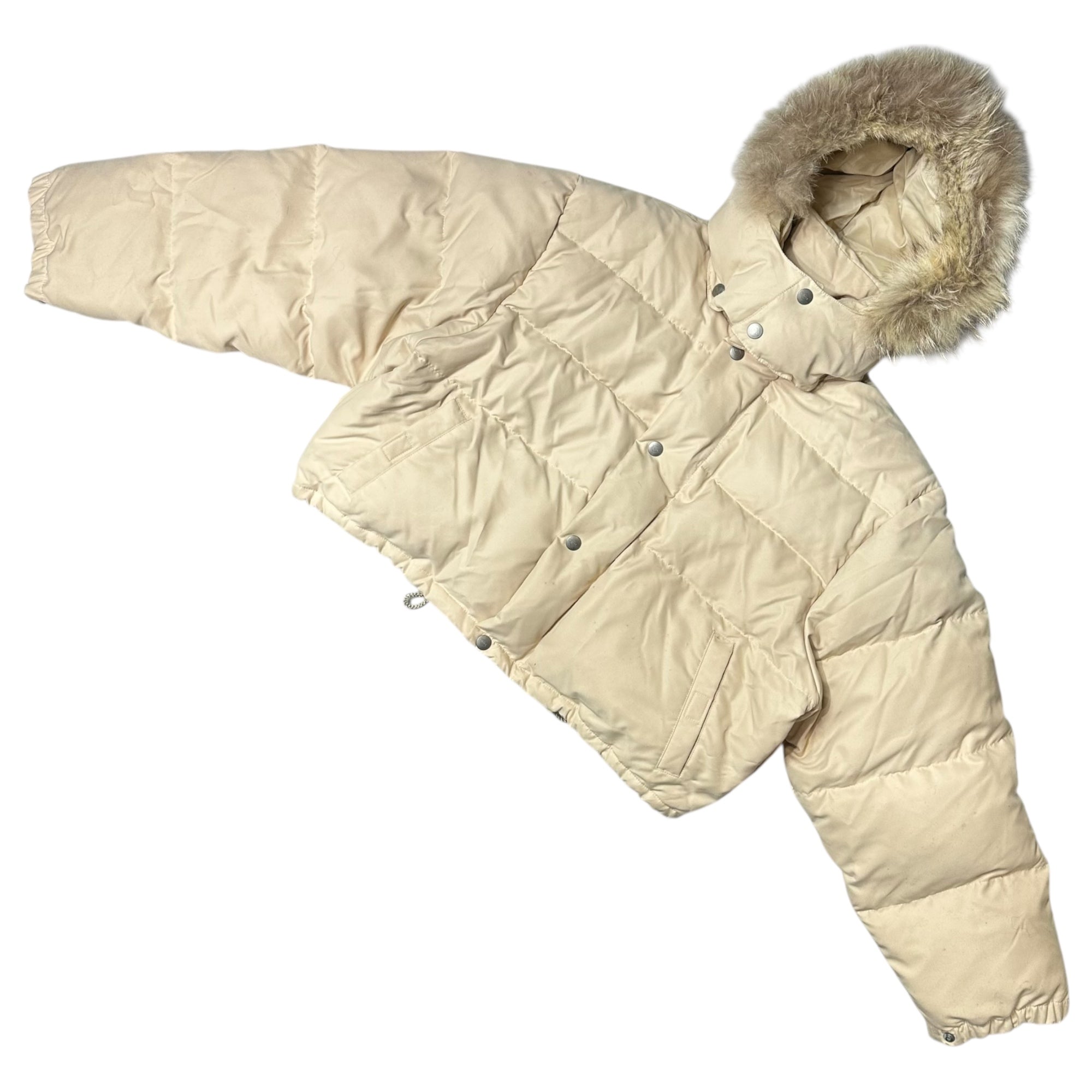 BALL by M&FG(ボール マリテフランソワジルボー) 90's ARCHIVE Fur-Hooded Short-Length Down Jacket アーカイブ ファー フーデッド ショート丈 ダウン ジャケット 48(M-L程度) ベージュ 推定90年代 ヴィンテージ