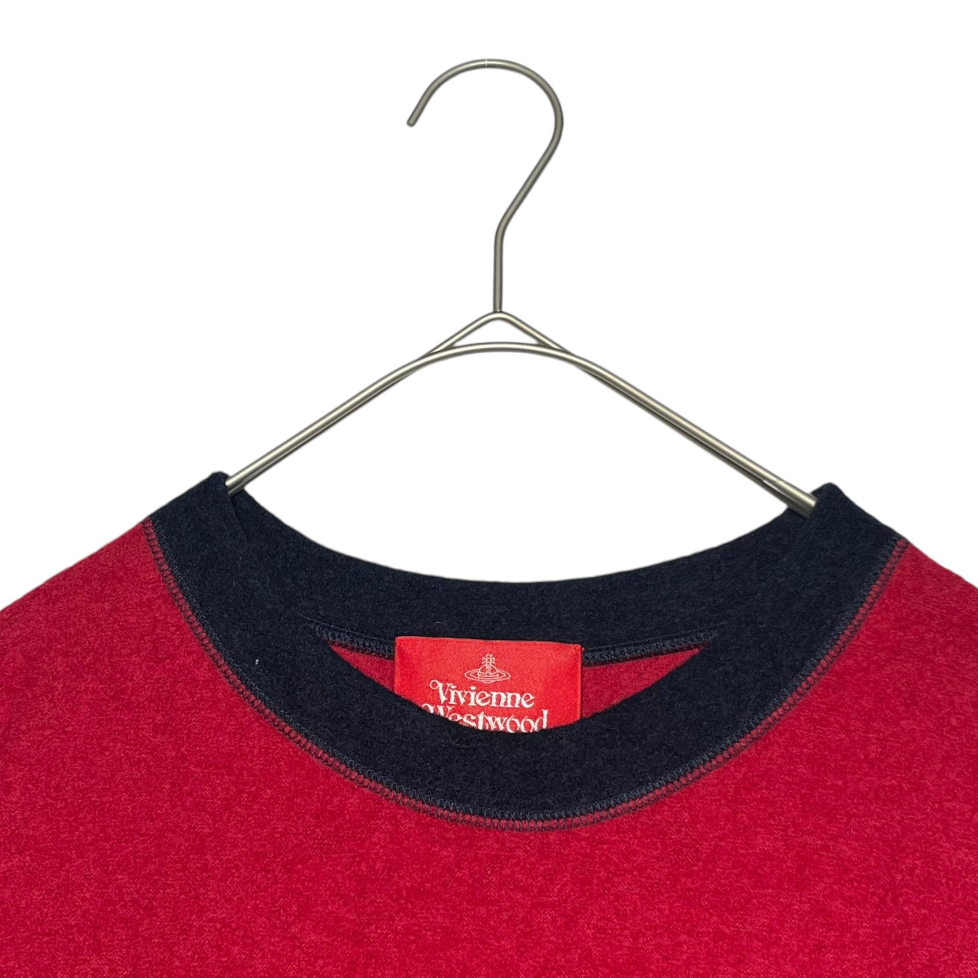 Vivienne Westwood RED LABEL(ヴィヴィアンウエストウッドレッドレーベル) Compressed wool chest one-point orb dress 圧縮ウール 胸ワンポイントオーブ ワンピース 16-12-512027 00(FREE) ホワイト×ネイビー×レッド