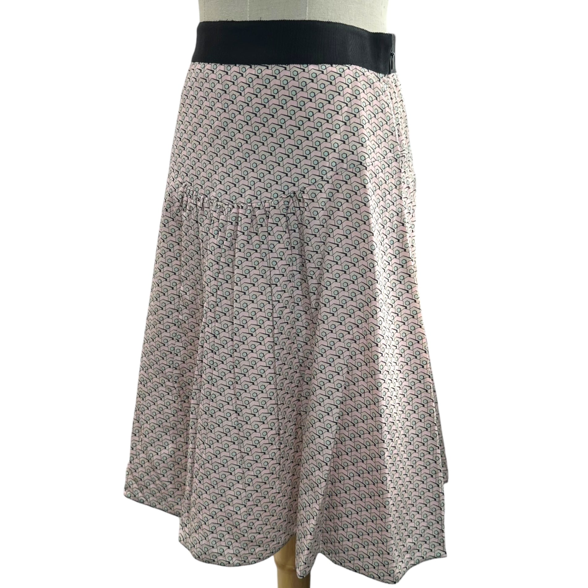 PRADA(プラダ) Pink Dot Silk print skirt シルク ピンク ドット プリント スカート 627309 ZAD90 4778 40(L程度) ピンク×ホワイト