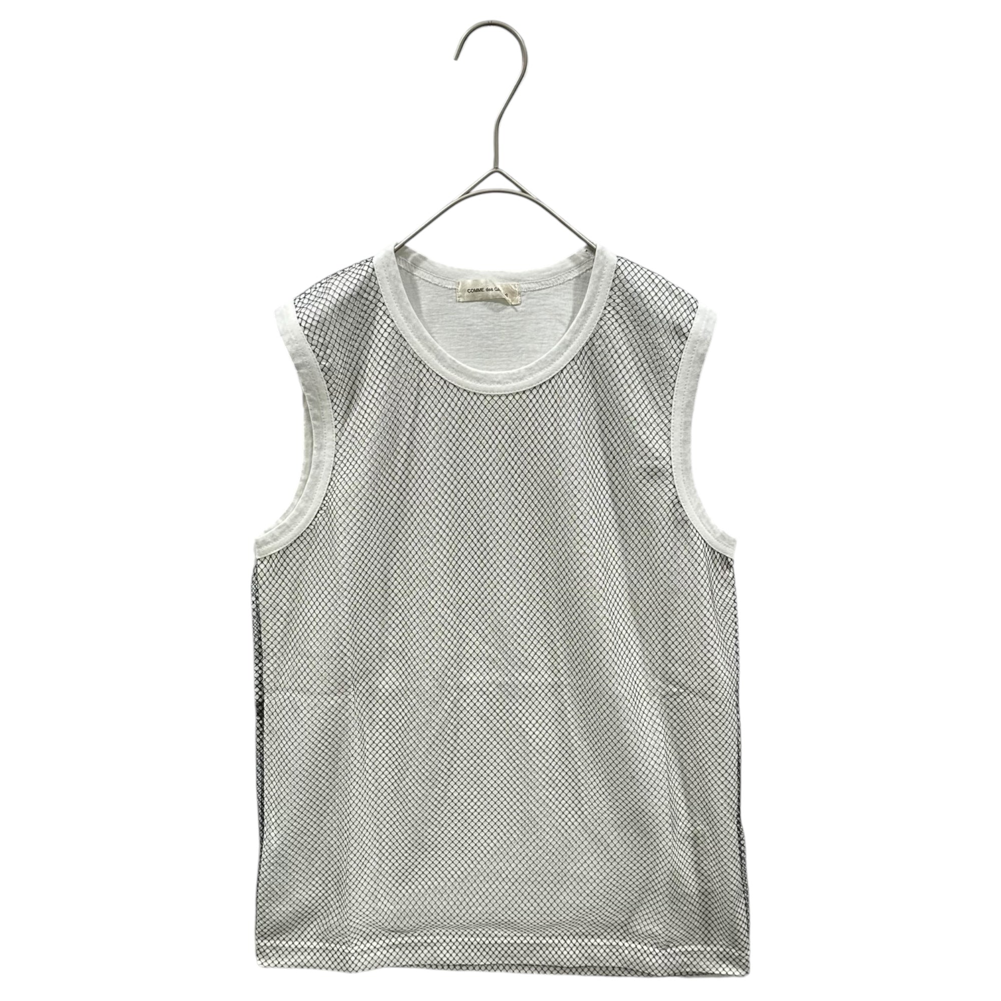 COMME des GARCONS(コムデギャルソン) 2004AW Mesh sleeveless t-shirt メッシュ ノースリーブ Tシャツ GN-T014 表記無(M程度) ホワイト×ブラック 00's AD2004