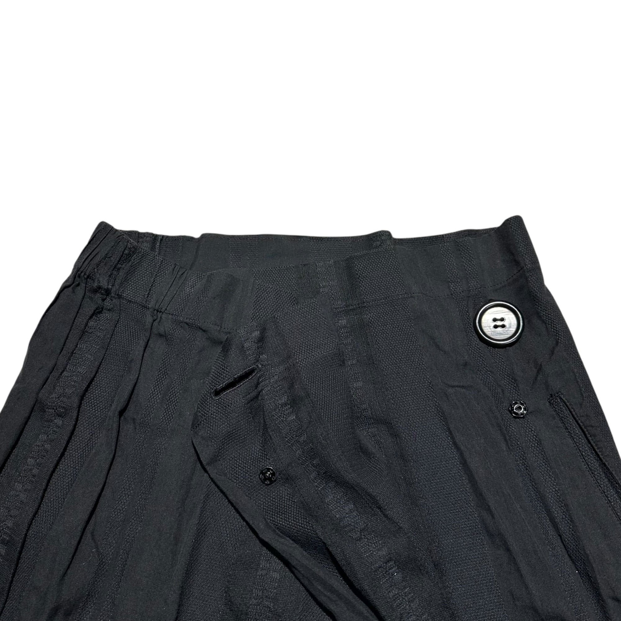 YOHJI YAMAMOTO+NOIR(ヨウジヤマモトプリュスノアール) Striped woven long tight skirt ストライプ 織り ロング タイト スカート NE-S18-006 3(L程度) ブラック