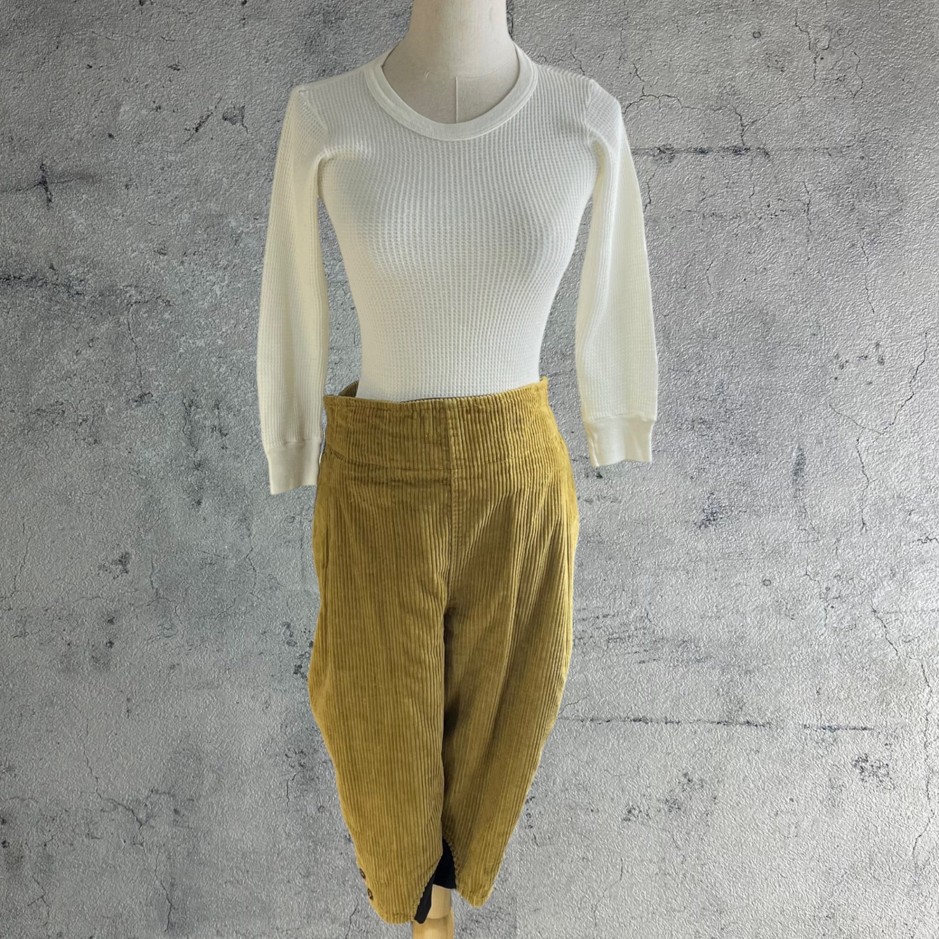 Euro vintage(ヨーロッパヴィンテージ) コーデュロイ素材のジョッパーズ切替パンツ M~L程度 ブラウン