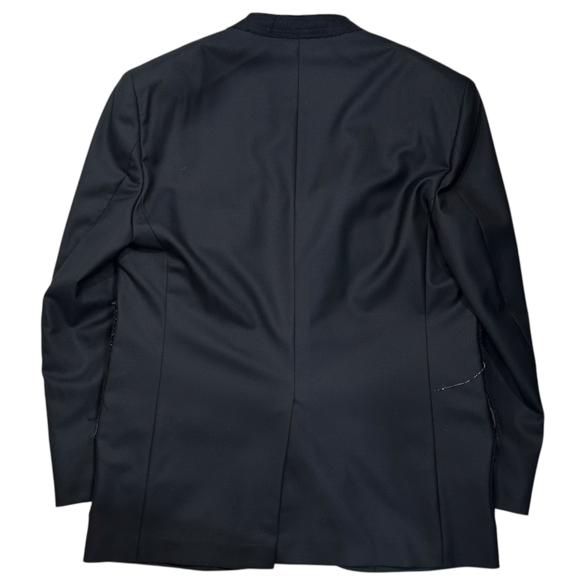 JUNYA WATANABE MAN×BROOKS BROTHERS(ジュンヤワタナベマン×ブルックスブラザーズ) 2024SS Redesigned Tweed Navy Blazer 再構築 ツイード 紺 ブレザー WM-J022 M ネイビー AD2023 紺ブレ ノーカラー ジャケット