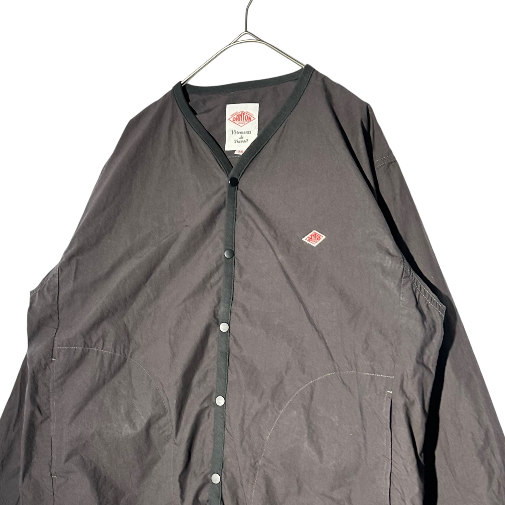 DANTON(ダントン) Broadcloth V-Neck Shirt Cardigan ブロードクロス Vネック シャツカーディガン DT-A0125 38(L程度) チャコール