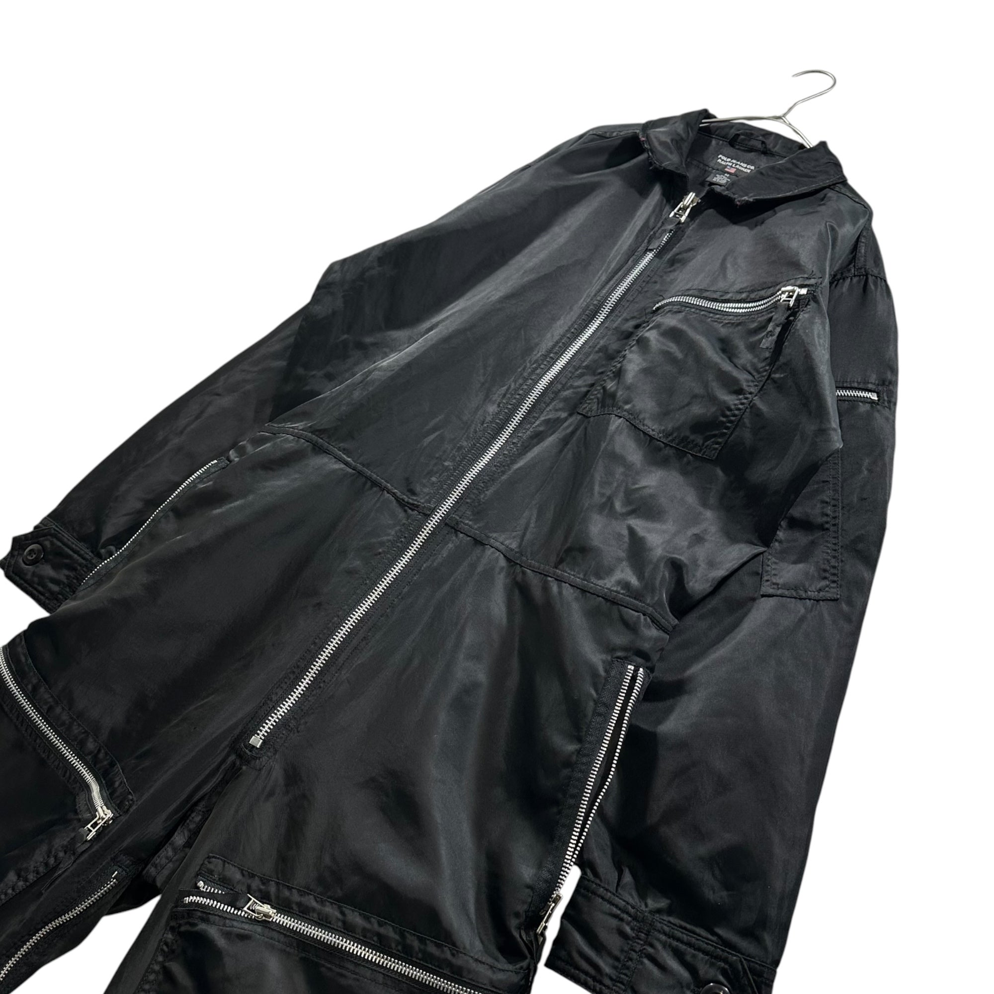 POLO JEANS(ポロジーンズラルフローレン) 1990's K-2B Nylon Pilot Suit ナイロン パイロット スーツ M ブラック Ralph Lauren 90年代 ヴィンテージ ジャンプ ボンテージ つなぎ