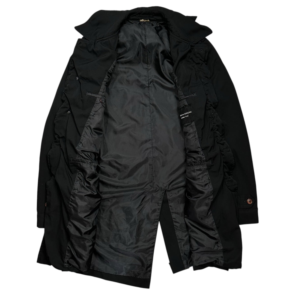 COMME des GARCONS HOMME PLUS(コムデギャルソンオムプリュス) 2009AW Polyester Shrink Tailored Docking Duffle Coat ポリエステル縮絨 テーラード ドッキング ダッフル コート PD-C001 L ブラック AD2009 ジャケット