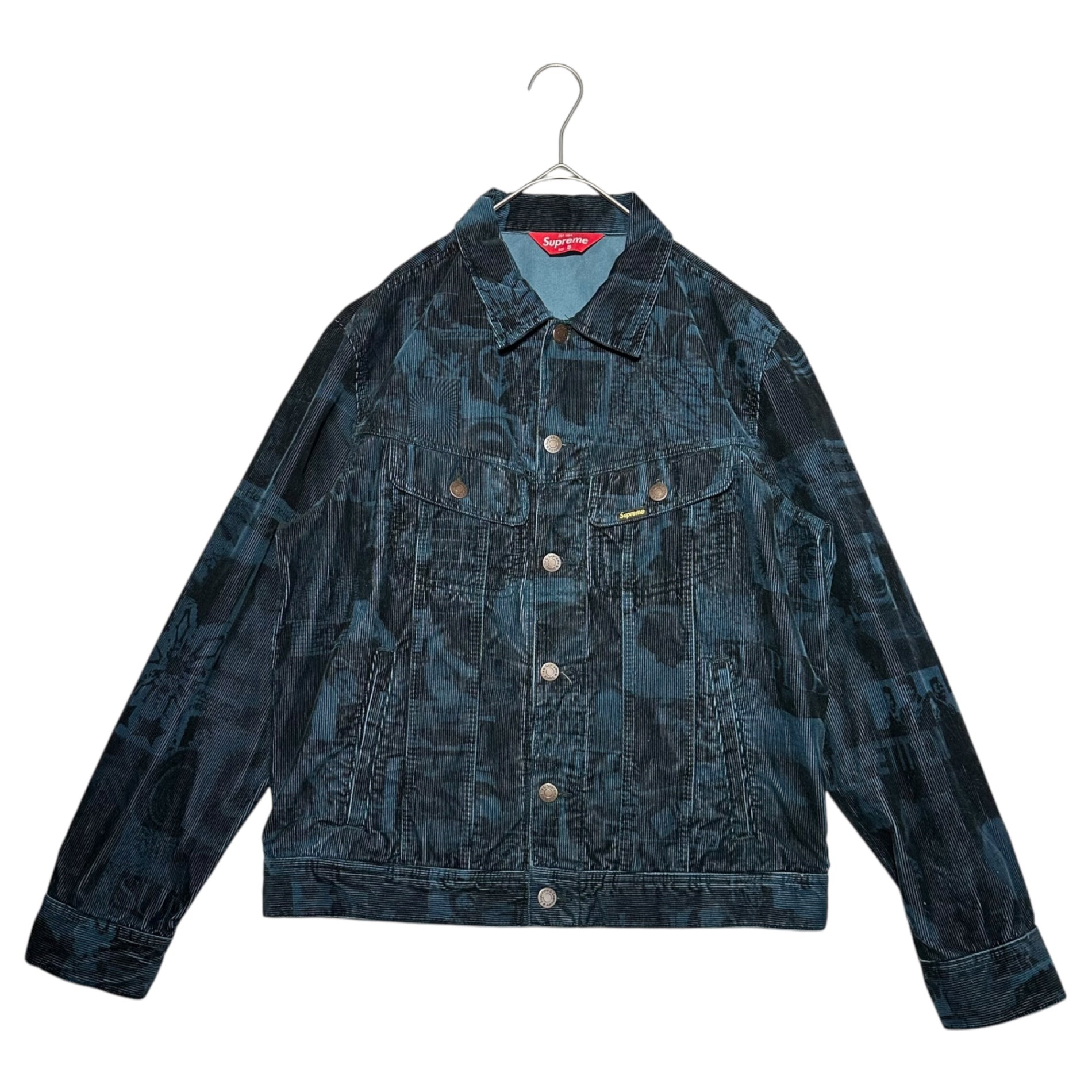 SUPREME(シュプリーム) 18SS Vibrations Corduroy Trucker Jacket バイブレーション コーデュロイ トラッカー ジャケット S ブルー×ブラック