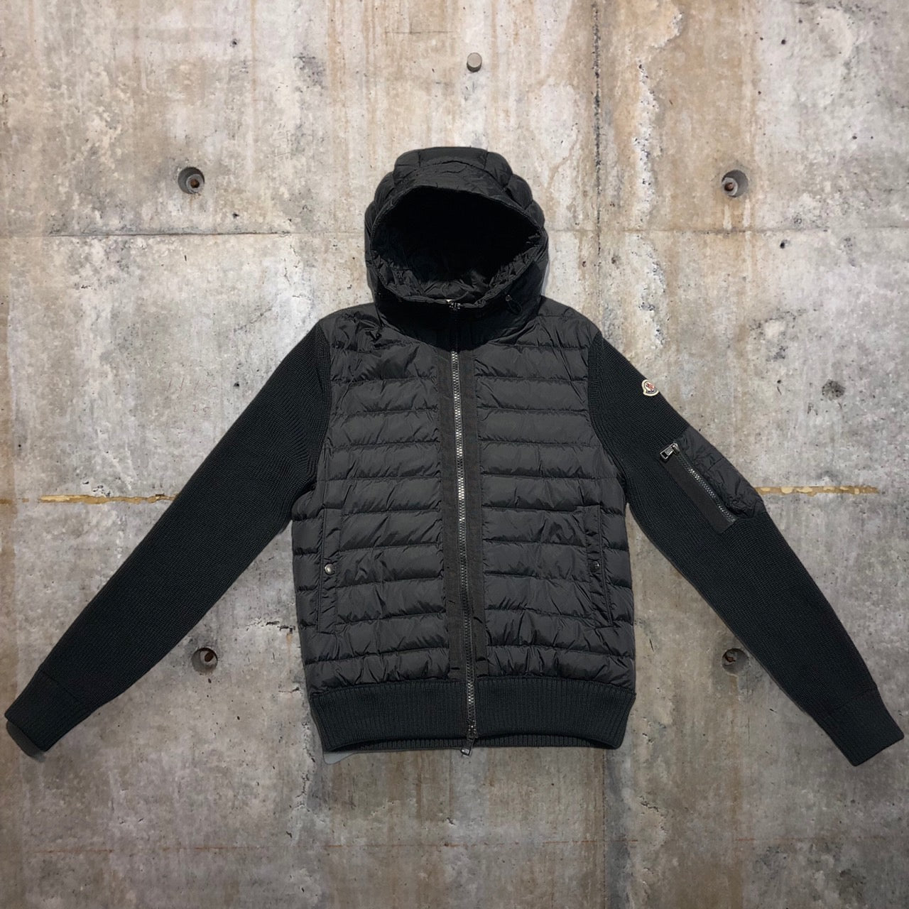 MONCLER(モンクレール) CARDIGAN TRICOT/モンクレール カーディガントリコット ダウンジップブルゾン F20919B50800 M ブラック